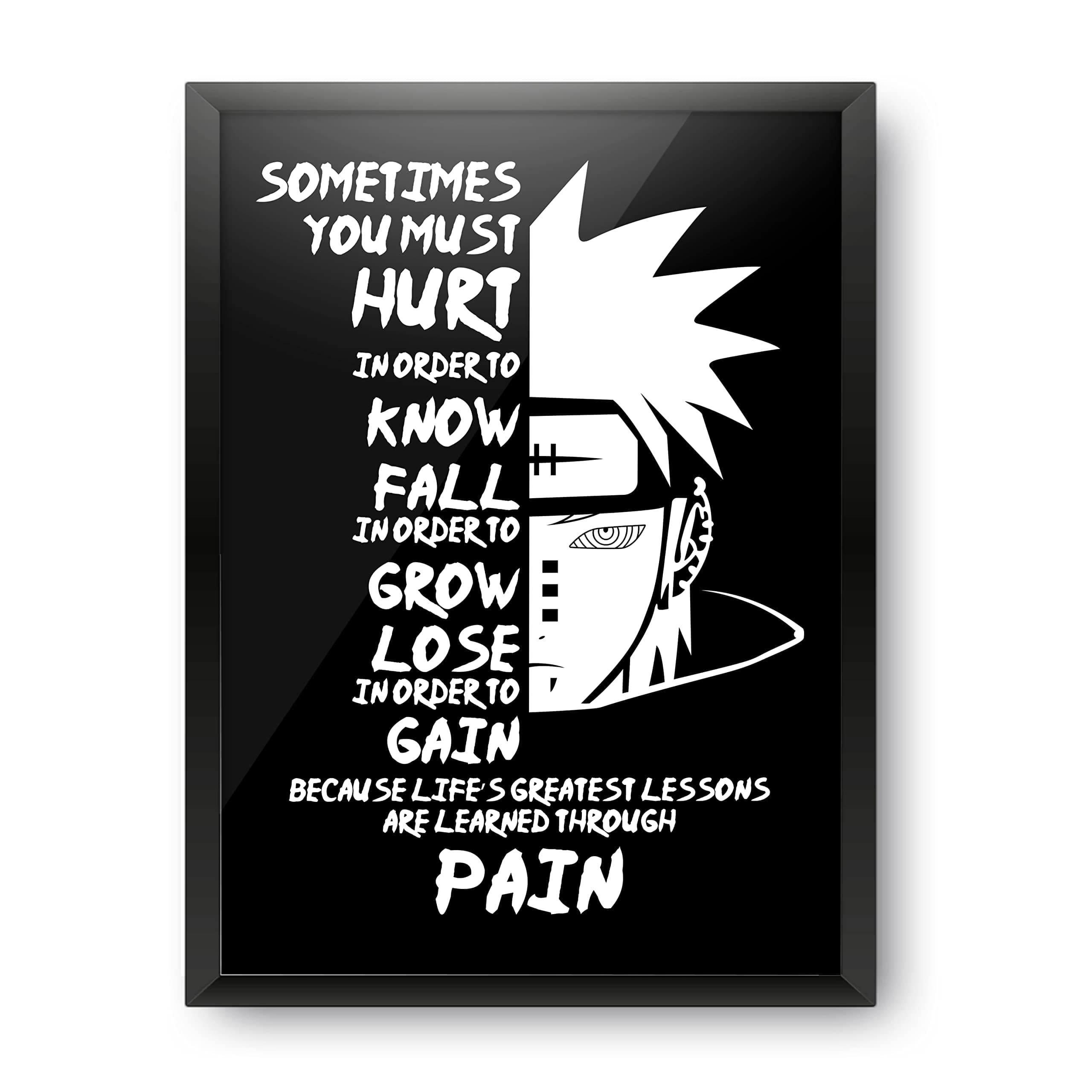 MCSID RAZZ Naruto - A4 Size Poster (With Frame) - Best Gift For Naruto Fans/Best Artefact To Your Home & Decor/For Anime Fandom (Nagato Pain)