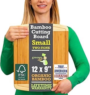 Bamboo Cutting Boards For Kitchen Small (12 x 9 Inches) Brown