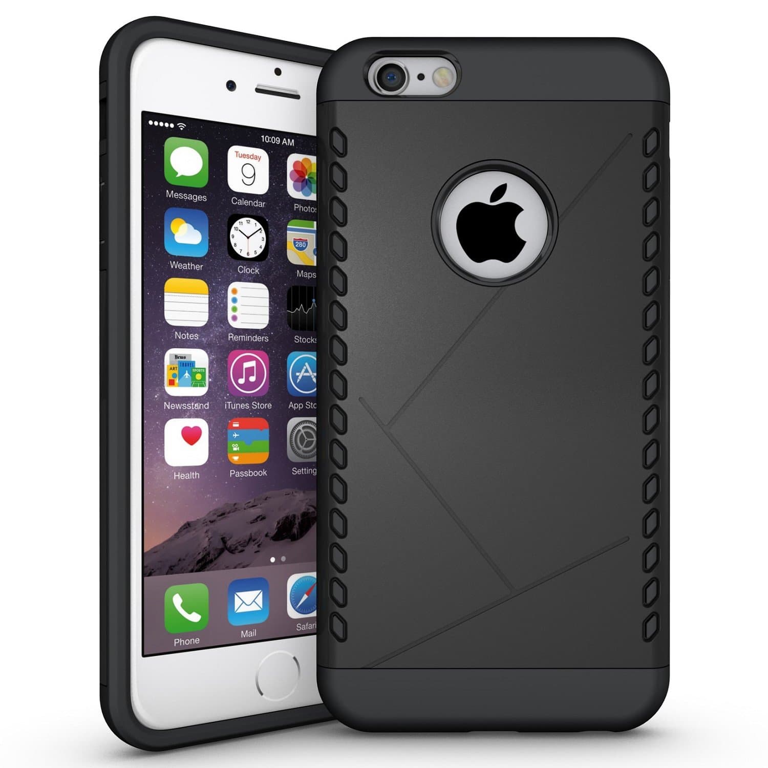 iPhone 6s Case,iPhone 6 Case,GEENKER Heavy Duty Dual Layer Rugged Shock-Absorption Soft Silicone Bumper and Anti-Scratch Hard Rigid PC Cover Combo Hybrid Protective Case for Apple iPhone 6/6s-Black