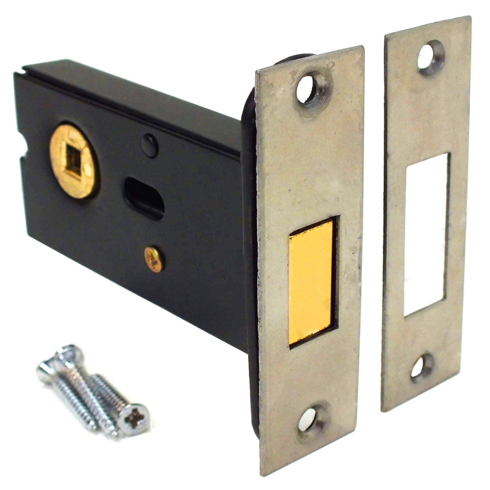 Black Internal Door Dead Bolt 75mm - for Internal Doors Such As Bathrooms & Bedrooms