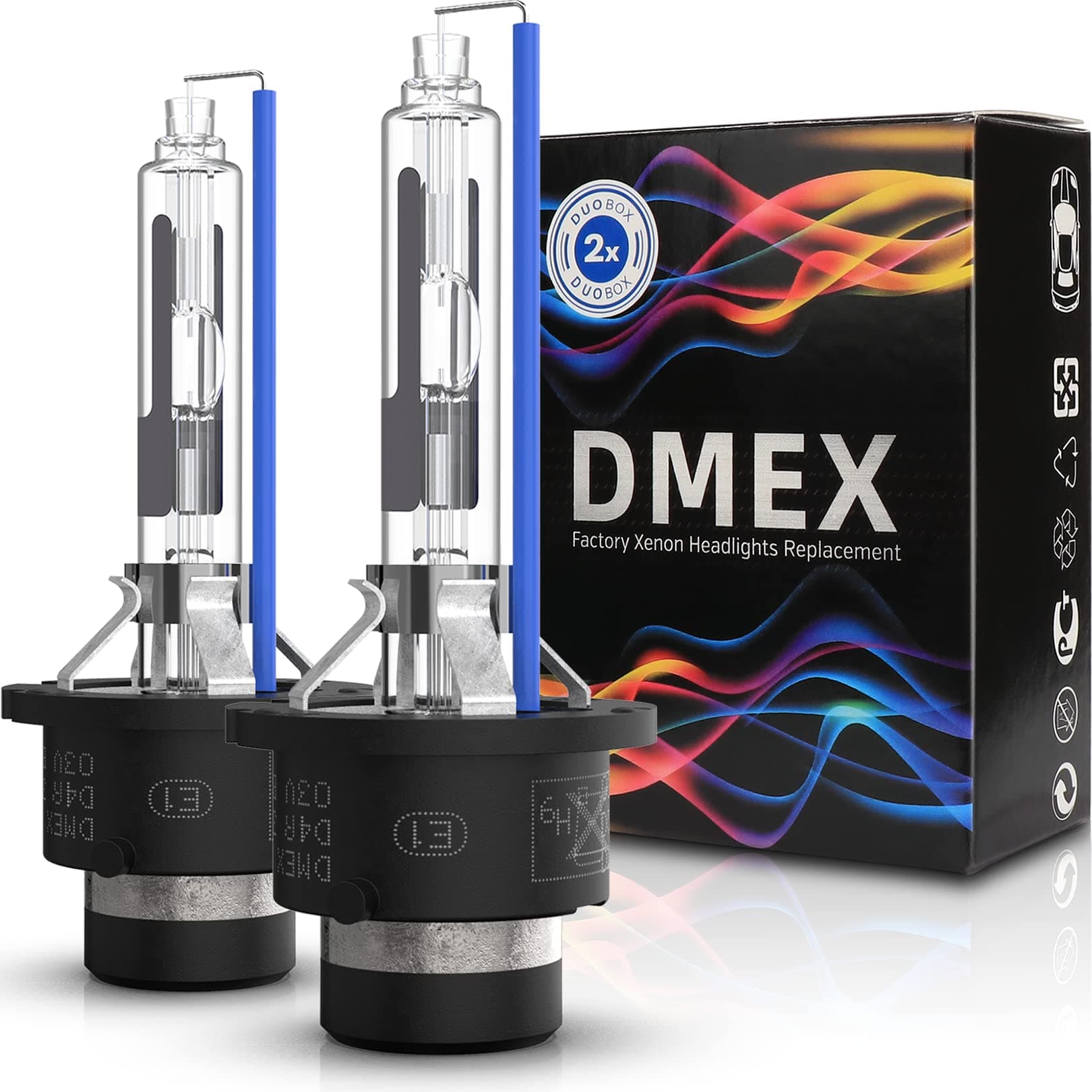 DMEX (Pair) D4R 35W 6000K Xenon Headlight HID Bulbs Replacement 42406 66450 42406WX Car Headlamps