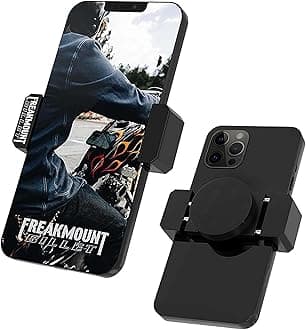 FREAKMOUNT Billet Solid Aluminum Freaky Strong Magnetic Phone Mount - Designed for Motorcycles, Gym, Toolbox, Mechanics - Perfect for Wireless Earphones - Strong Spring Grip - Fits All Phones
