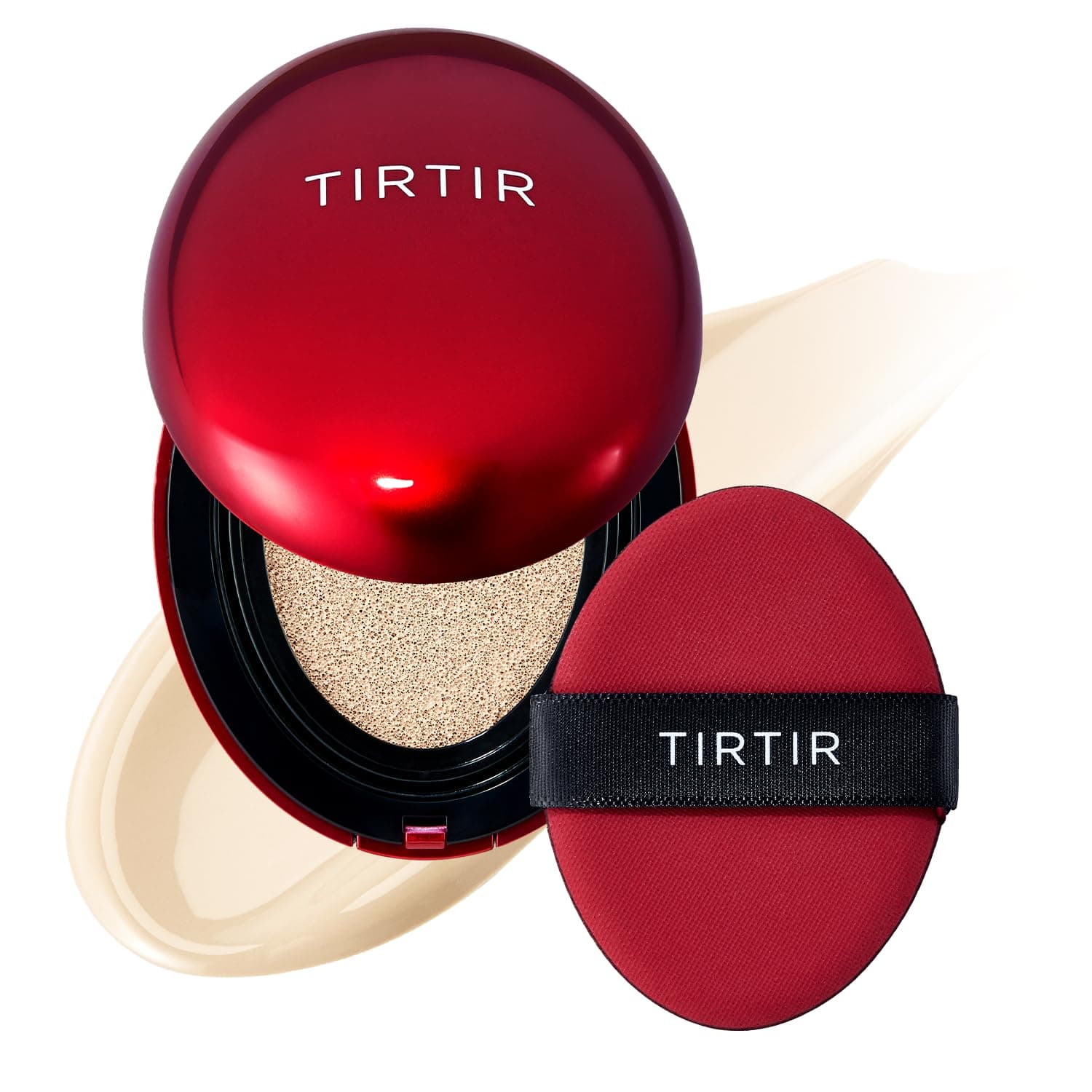 [*Mini Size*] TIRTIR Mask Fit Red Cushion Foundation | Full coverage, Weightless, Skin fit, Satin Glow Finish, Korean Makeup, beauty, Tattoo cover up, Buildable (#13W Cream, 0.15 Fl Oz)
