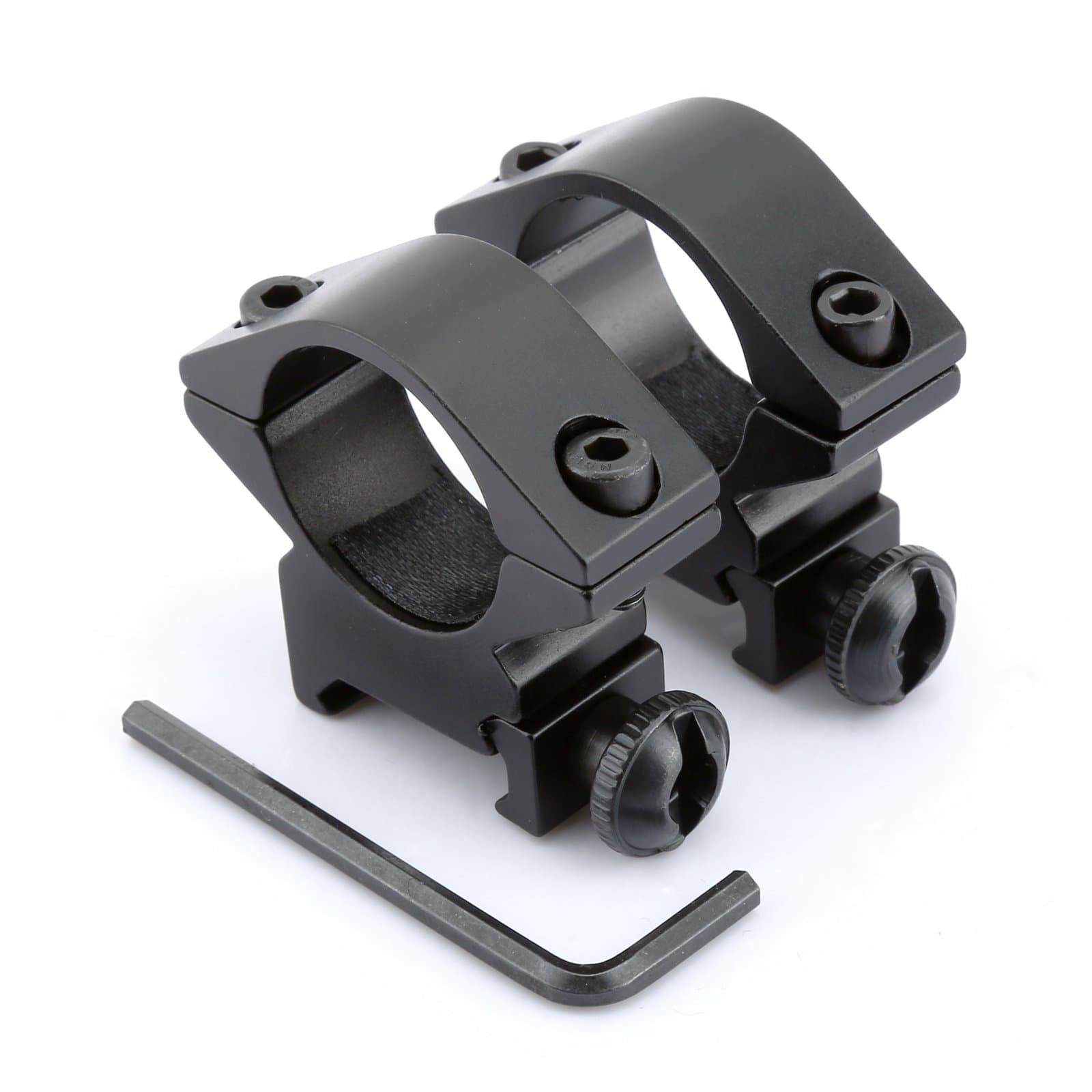 2PCS Black Low Profile Scope Mounting Rings 25.4mm Rifle Scope Mount Adapter for 20mm Picatinny Rail