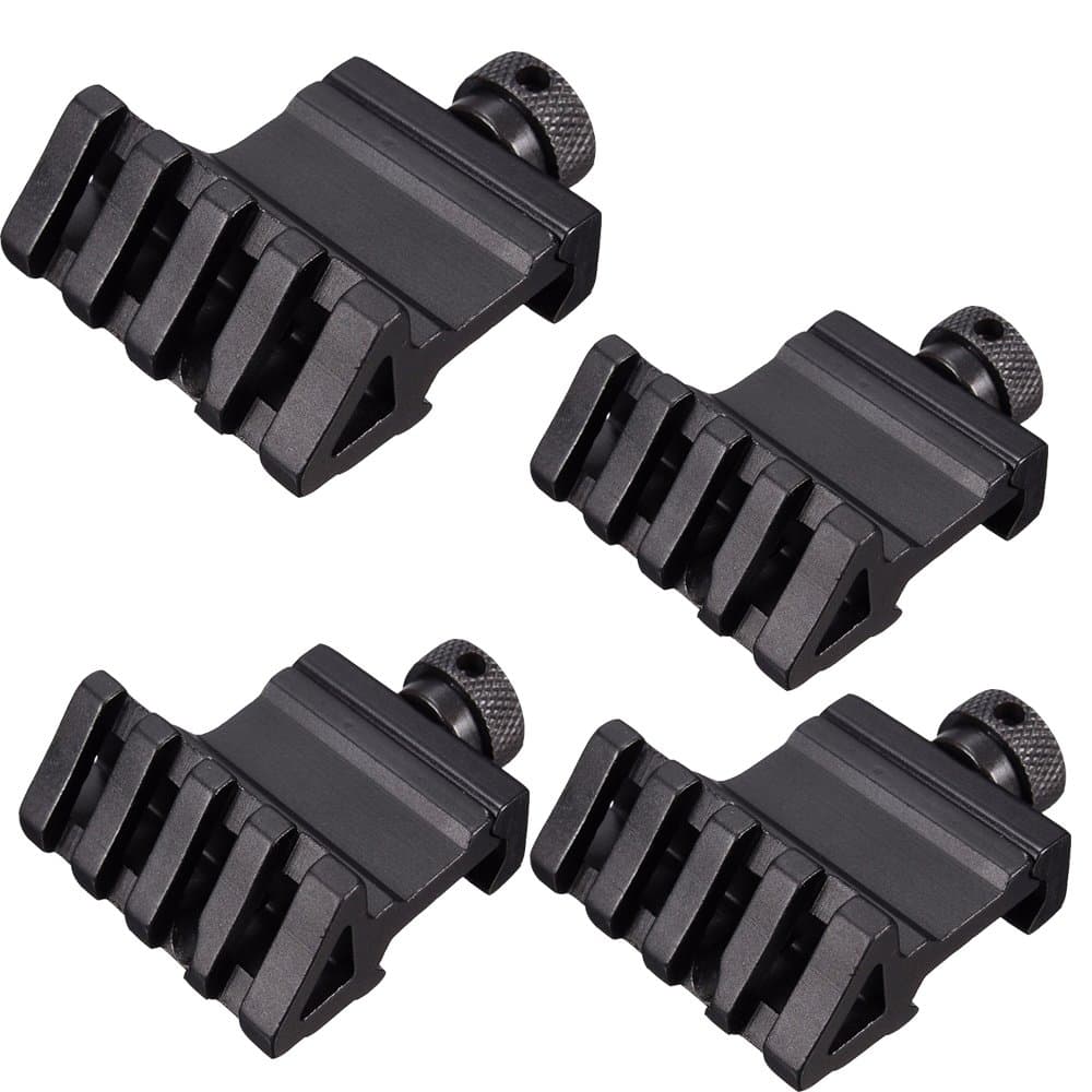 Liipor 4 pcs 45 Degree Angle Offset Side 4 Slot Mount 20mm Picatinny Weaver Laser Scope Rail Mount Base Adapter
