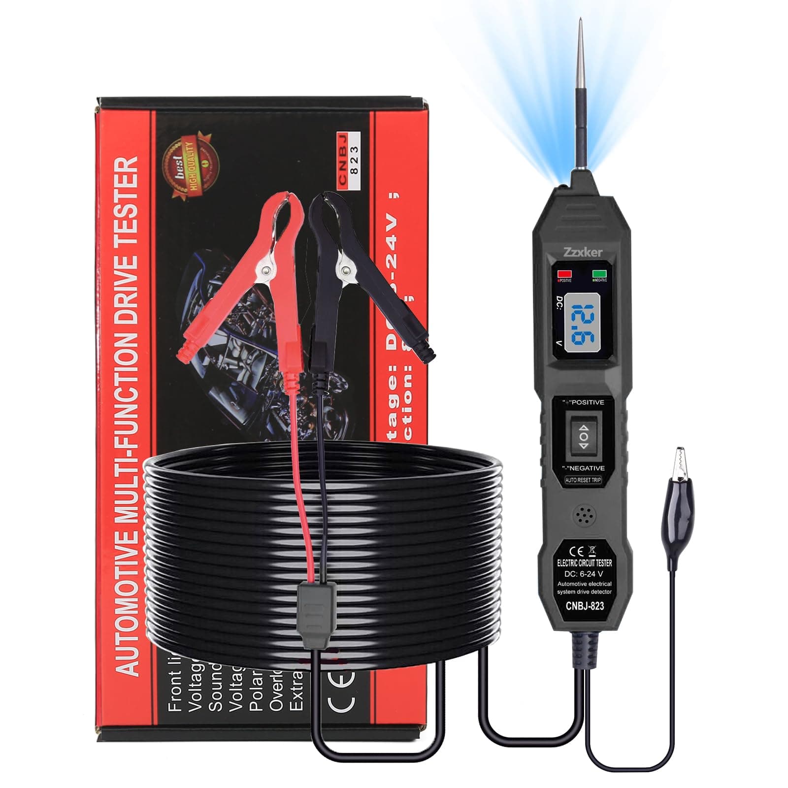 Power Circuit Probe Tester,3.5-36V DC Circuit Tester Automotive,Test Light,Fuse & Voltage Tester,Automotive Short Circuit Breake Finder Electrical Tools (Black)