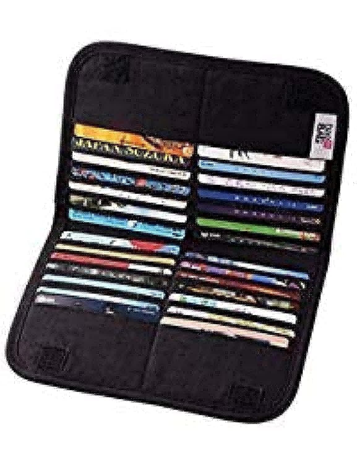Card Case Compact Wallet Slim Super Thin Large Multi Long Credit Card ID Bifold Organizer Card Holder Black