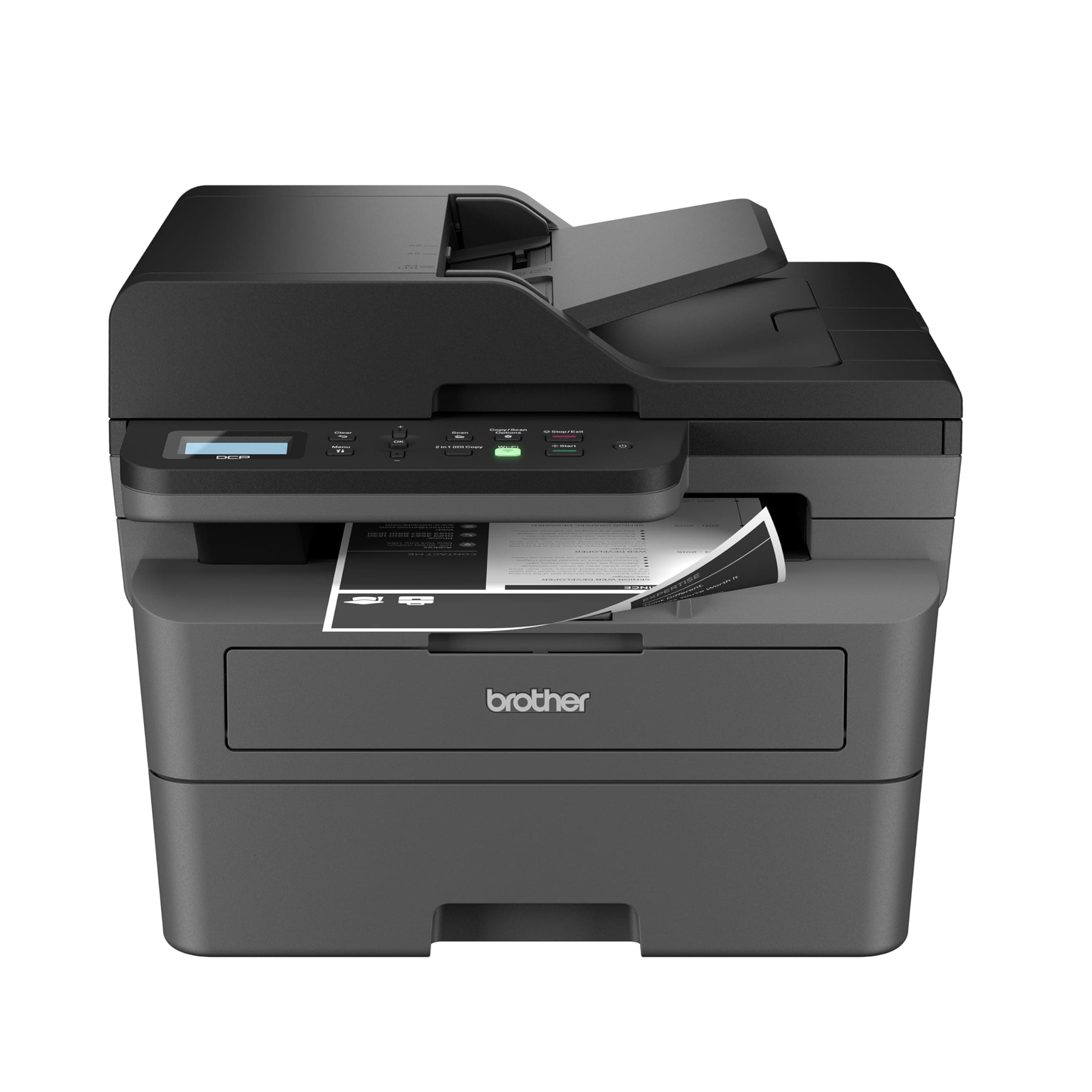 Brother DCP-L2640DW Wireless Compact Monochrome Multi-Function Laser Printer with Copy and Scan, Duplex, Mobile, Black & White | Includes Refresh Subscription Trial(1), Works with Alexa