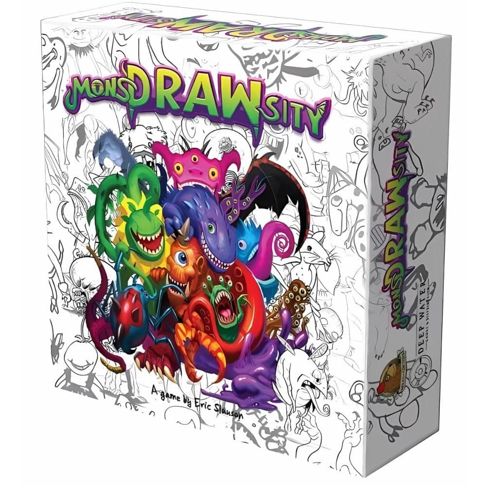 Deep Water Games MonsDRAWsity, Drawing Party Game Based on Verbal Description, Take Turns Describing & Drawing a Bizarre Monster - Be The Player Whose Drawing Most Closely Matches, 8+, 3-8 Players