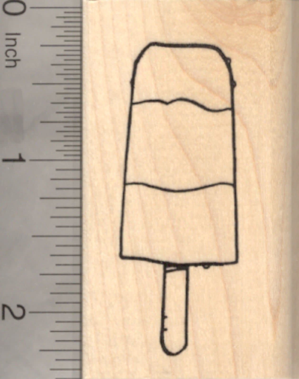 Ice Cream on a Stick Rubber Stamp, Popsicle or Ice Pop, Frozen Dessert