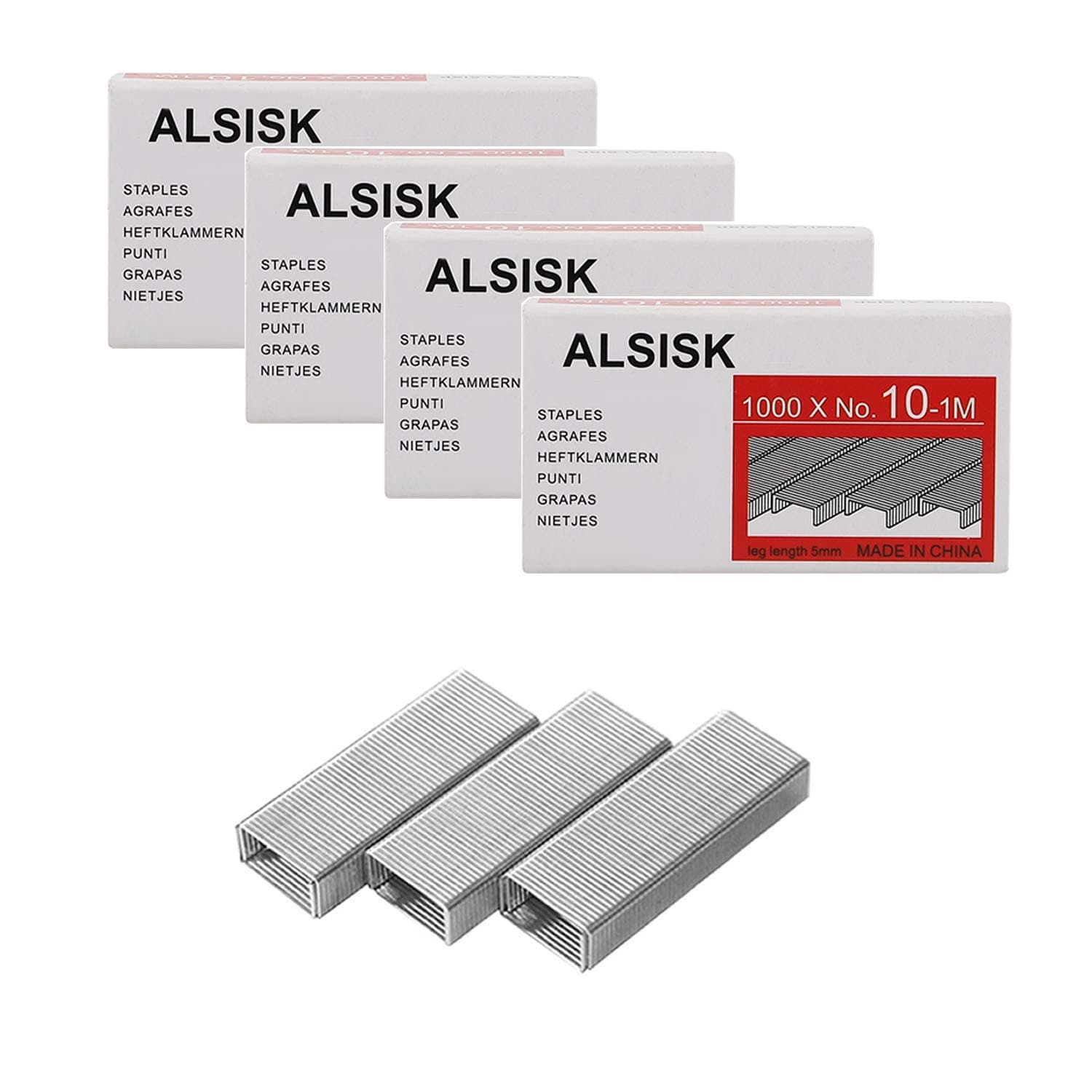 Alsisk Pack of 4000PCS No.10 Mini Staples(Smaller Than Standard Staples) .Silver