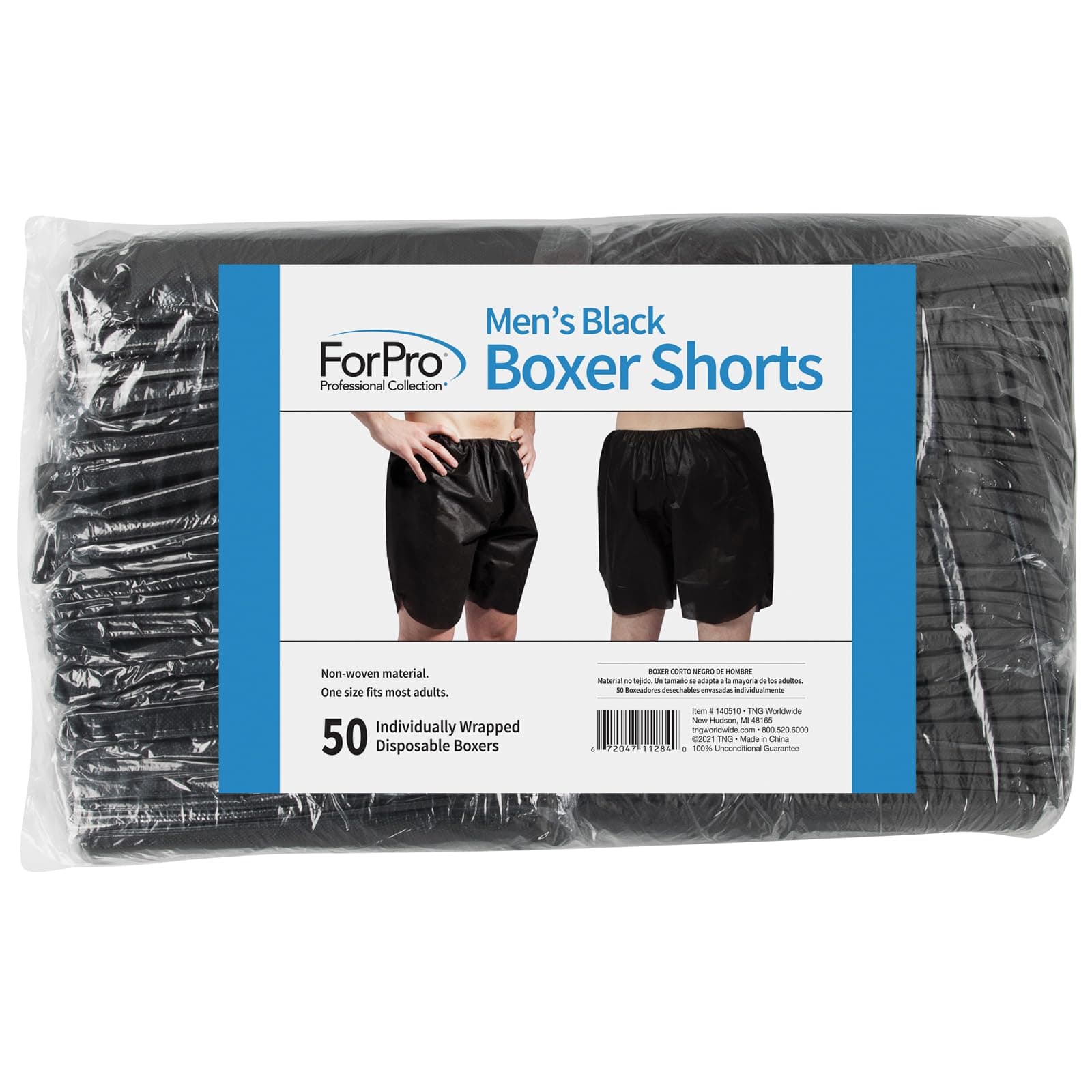 For Pro Men's Black Boxer Short, 50 Count by For Pro