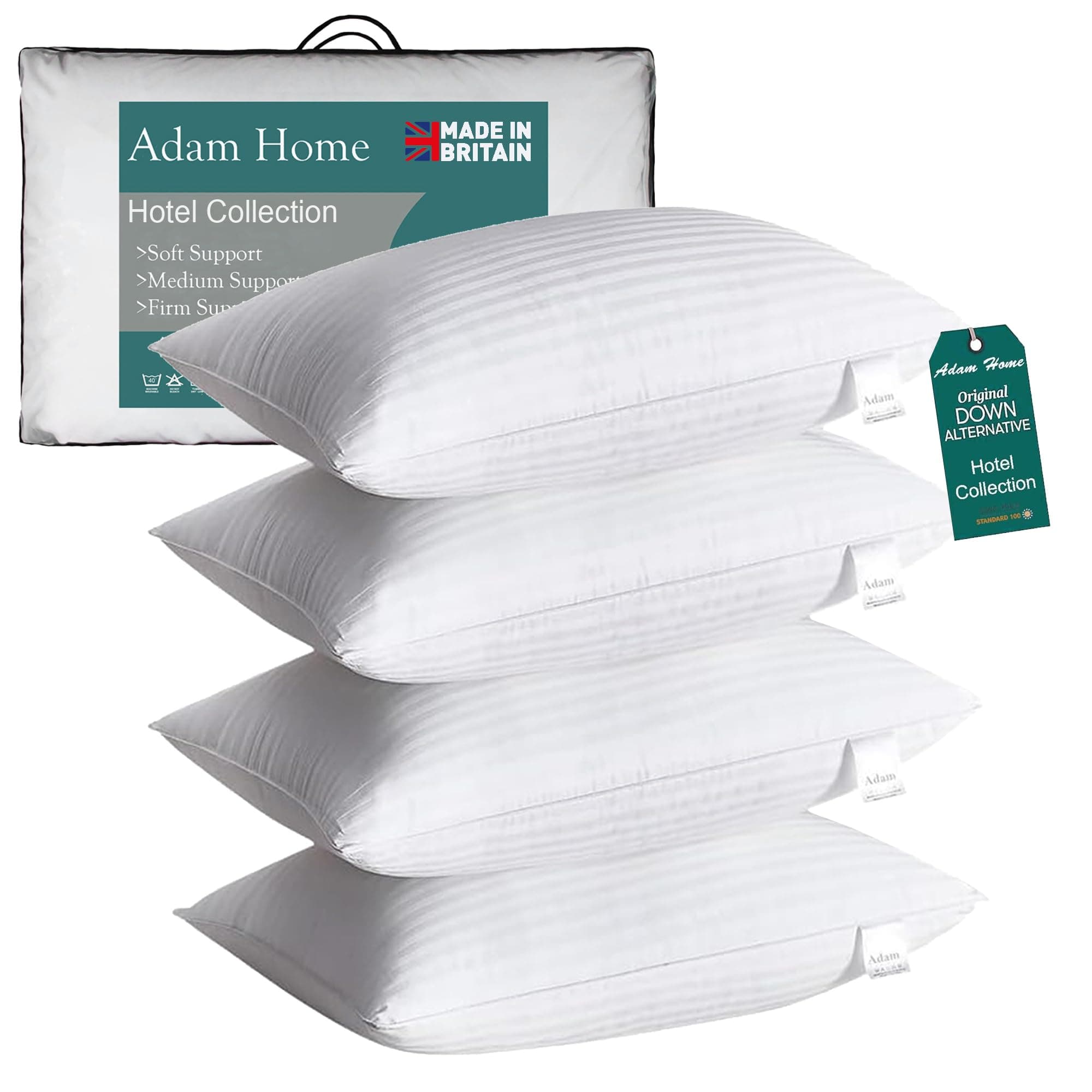 Pillows 4 Pack Hotel Quality Side Sleeper Bounce Back Bed Pillow Hypoallergenic & Anti Dust Mite Resistant Premium Filled Hotel Pillows Pack of 4