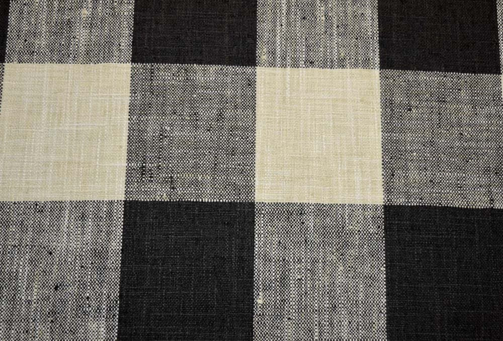 Black Cream Woven Buffalo Check Check Please Thunder Kaufmann Fabric