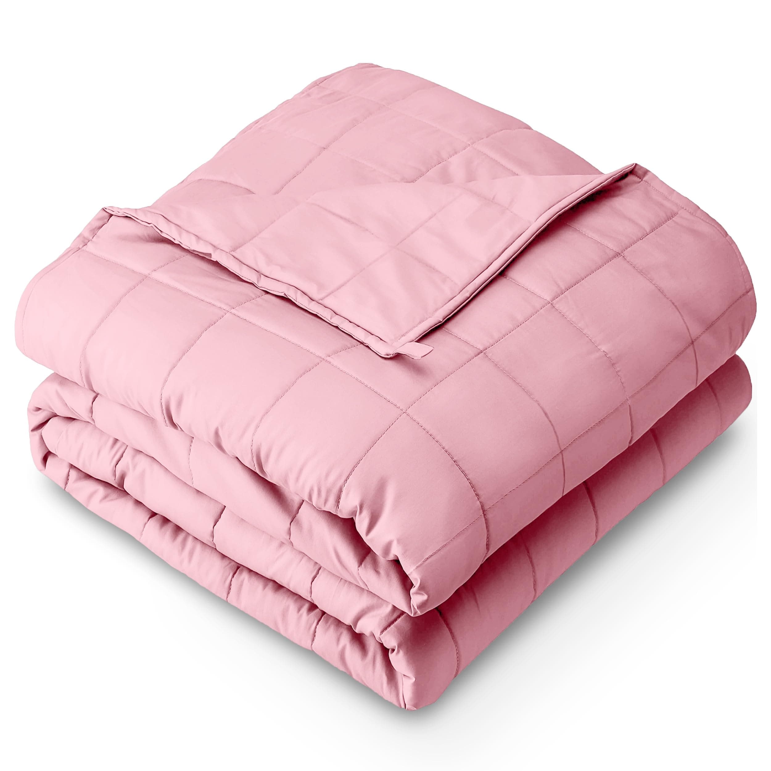 Bare Home Weighted Blanket Twin or Full Size 10lb (40" x 60") - All-Natural 100% Cotton - Premium Heavy Blanket Nontoxic Glass Beads (Light Pink, 40"x60")