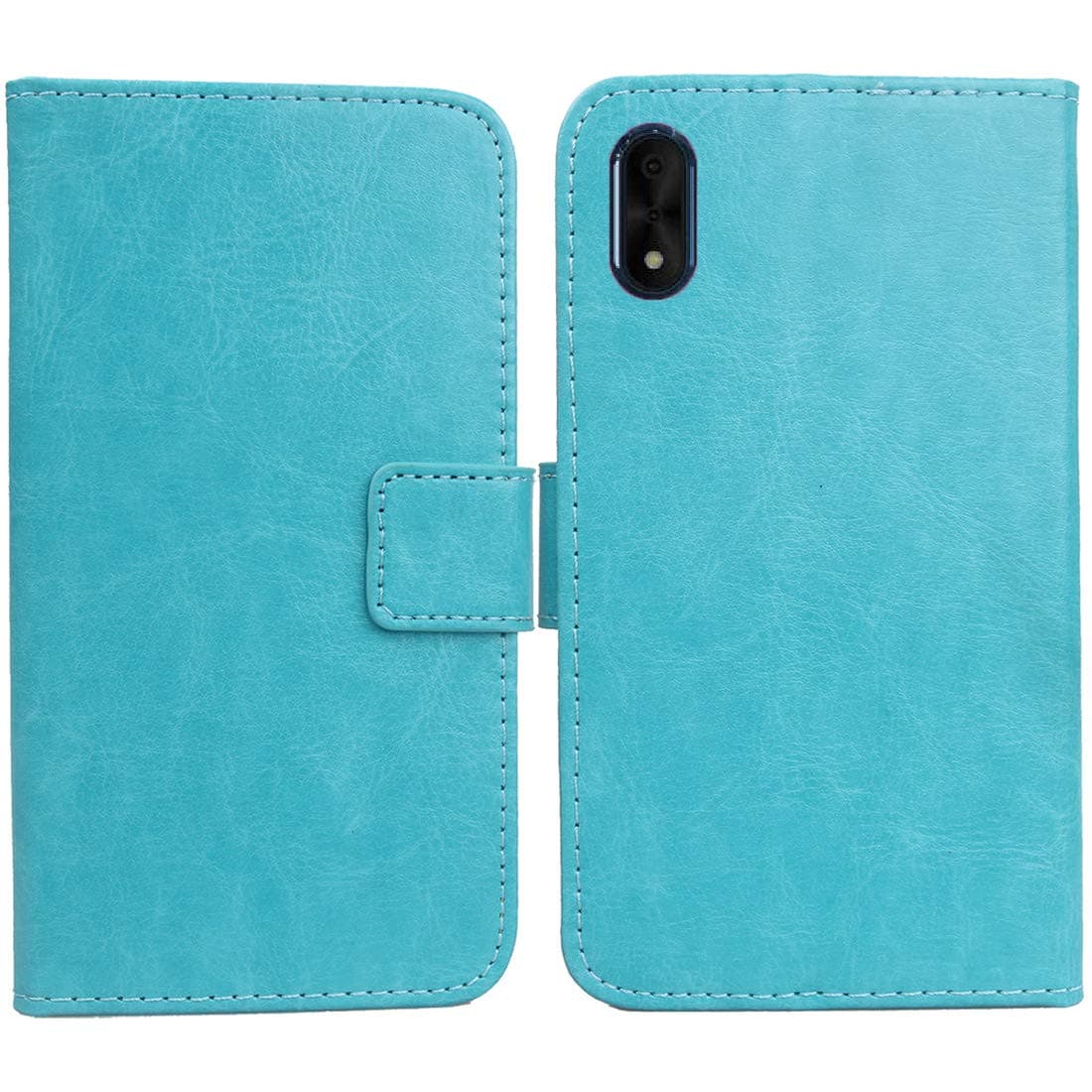 Tnviud PU Flip Leather Case For IMO Q4 Pro 2021 / IMO Q5 5.5 inch Wallet Folder Folio TPU Silicone Cover Skin Protection Protector Shell Book-Style (Blue)