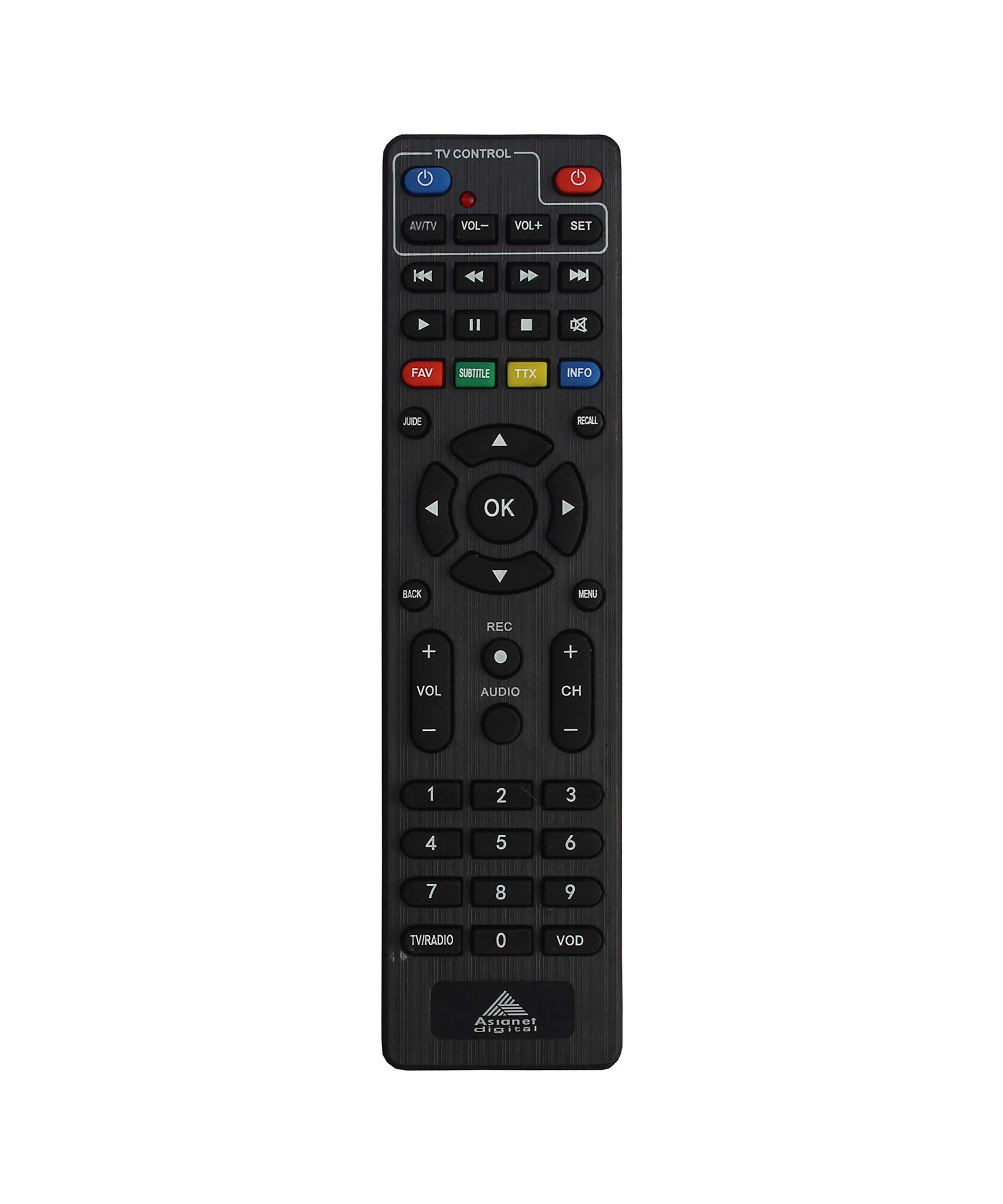 Asianet HD Set Top Box Remote Model NO HDC-P50BCA, HDC-P51ACA Compatible Model Panodic PCS 5500-A1, Technicolor PDS 1530, Model PDS 1530 (not Suitable Other Model)