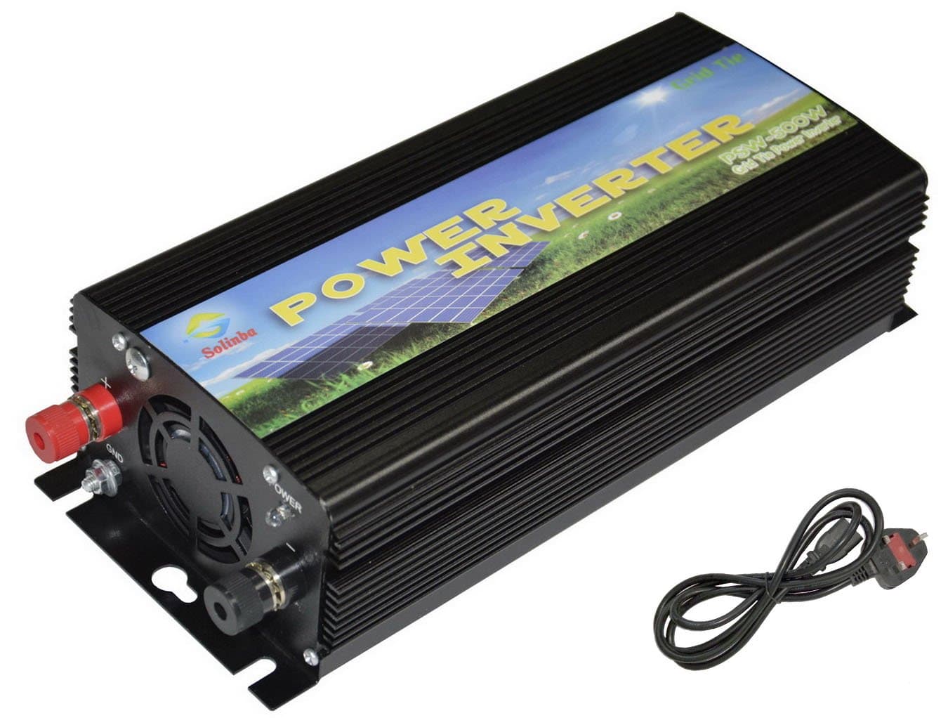 Solinba 500w Grid Tie Power Inverter for Solar Panel, Converter, MPPT, Black, UK, DC22v-56v to AC 220v