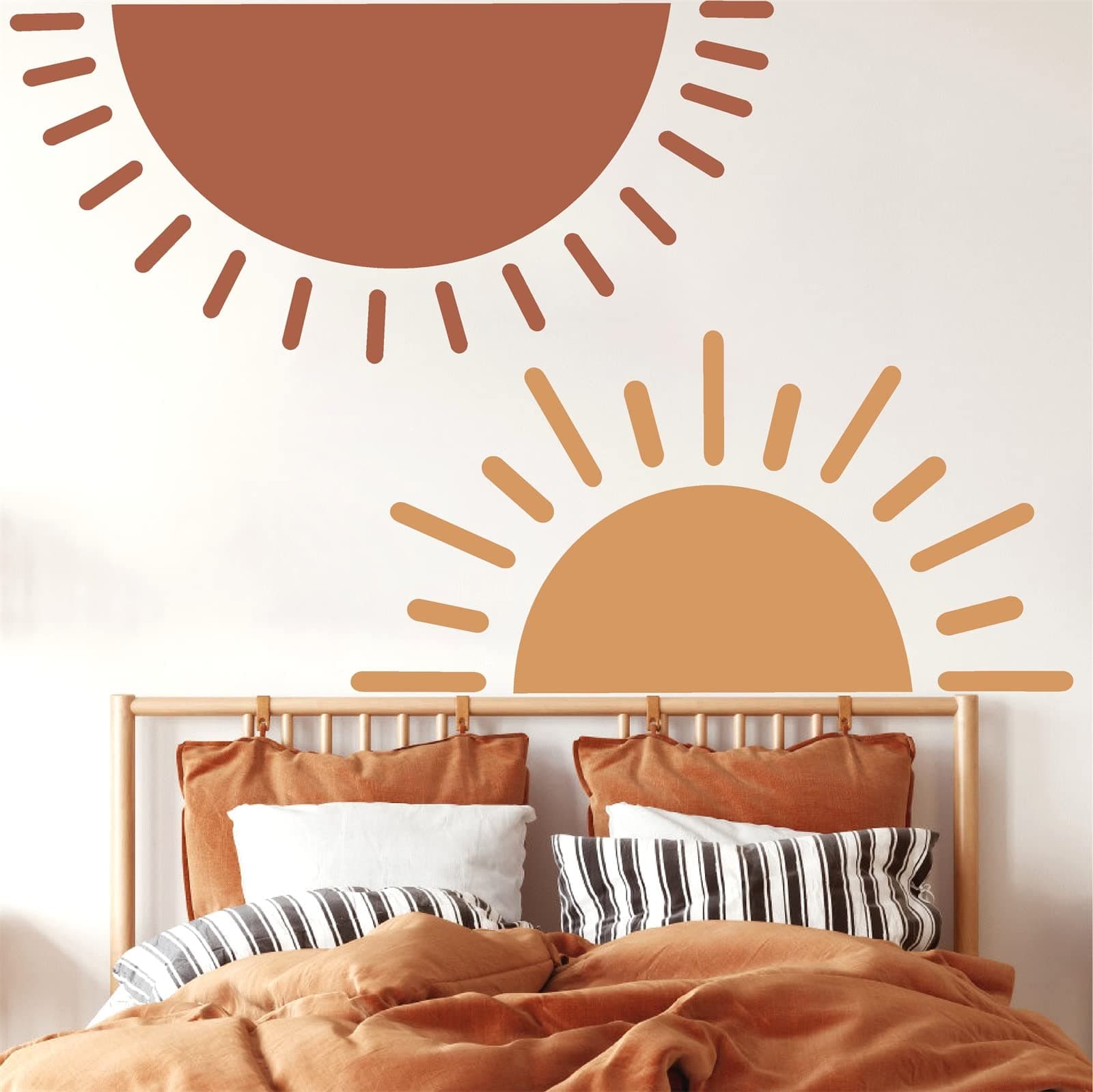 Half Sun Wall Decal Large Wall Decal Sunshine Wall Stickers Vinyl Wall Decals Removable Peel and Stick Wall Stickers for Nursery Kids Room Playroom Decor