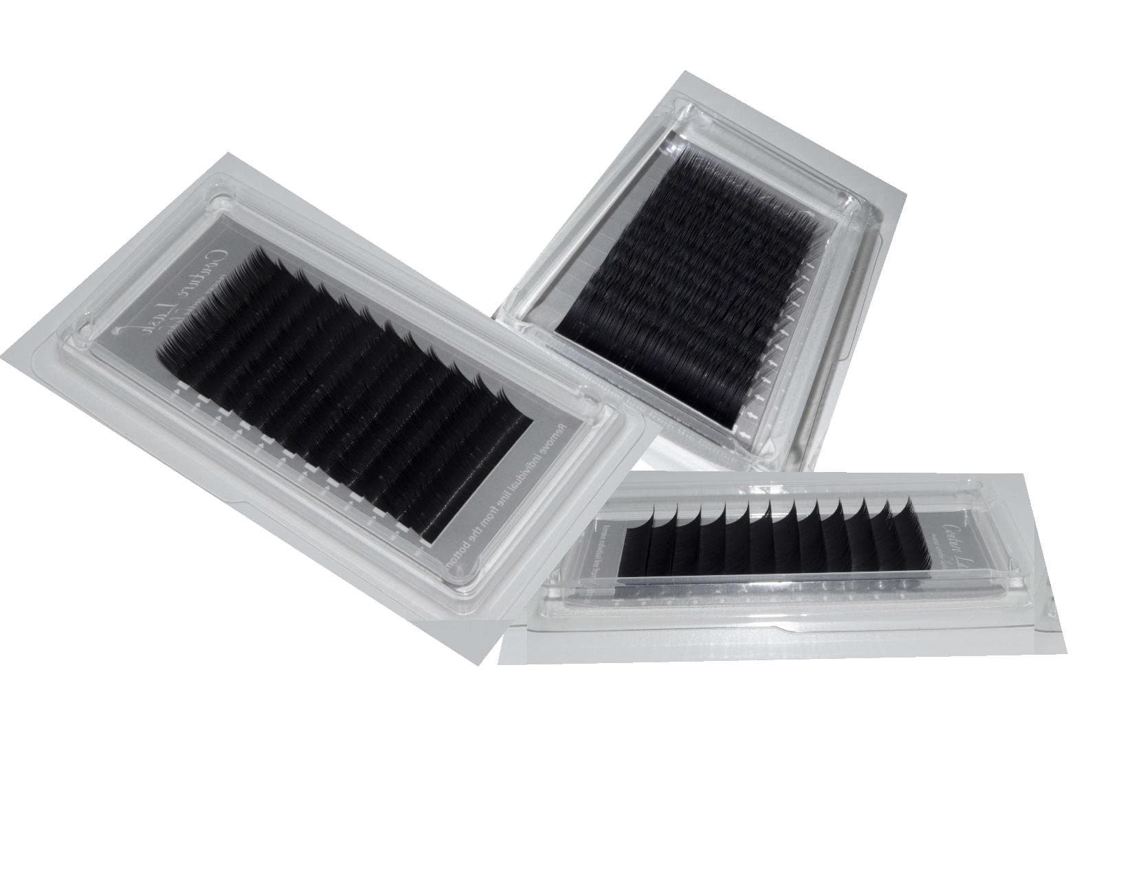 Eyelash Extension Silk Lashes - 3 tray Combo C .15.18.20, or .25 x 10, 11, 12mm (.25)
