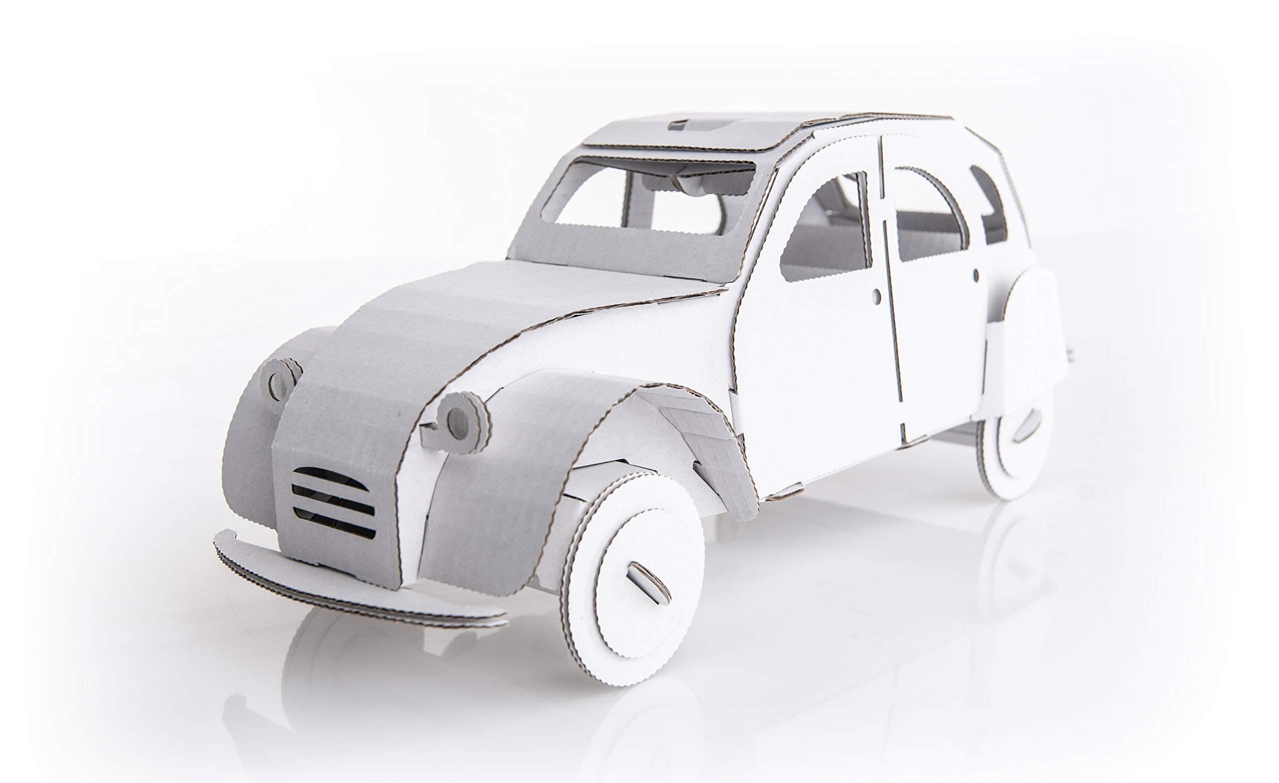 Tin Snail Creative DIY Cardboard Car Model, White
