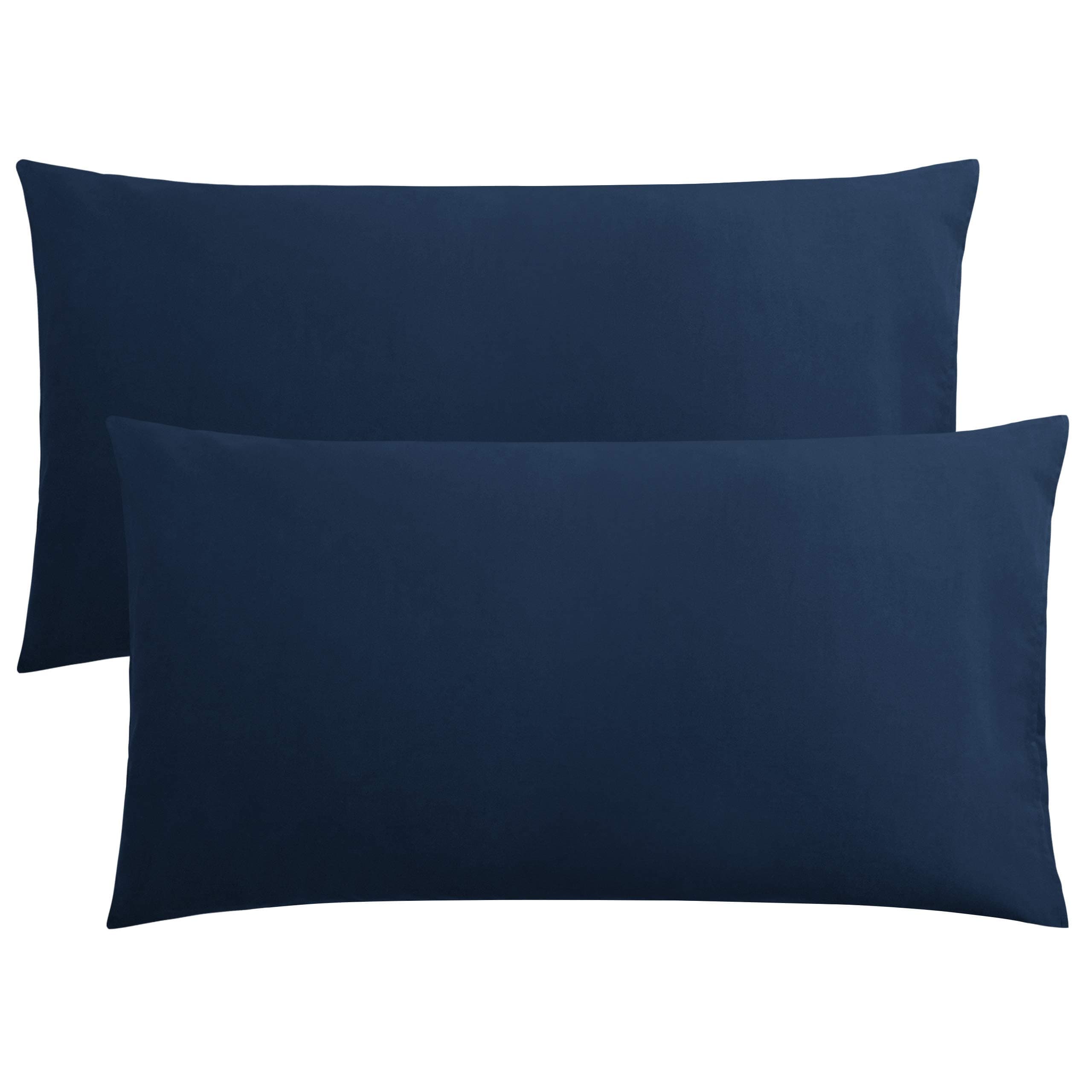 FLXXIE King Pillow Cases Set of 2, Soft Microfiber Pillow Covers with Envelope Closure, Wrinkle, Fade and Stain Resistant Pillowcases, 20x36, Navy