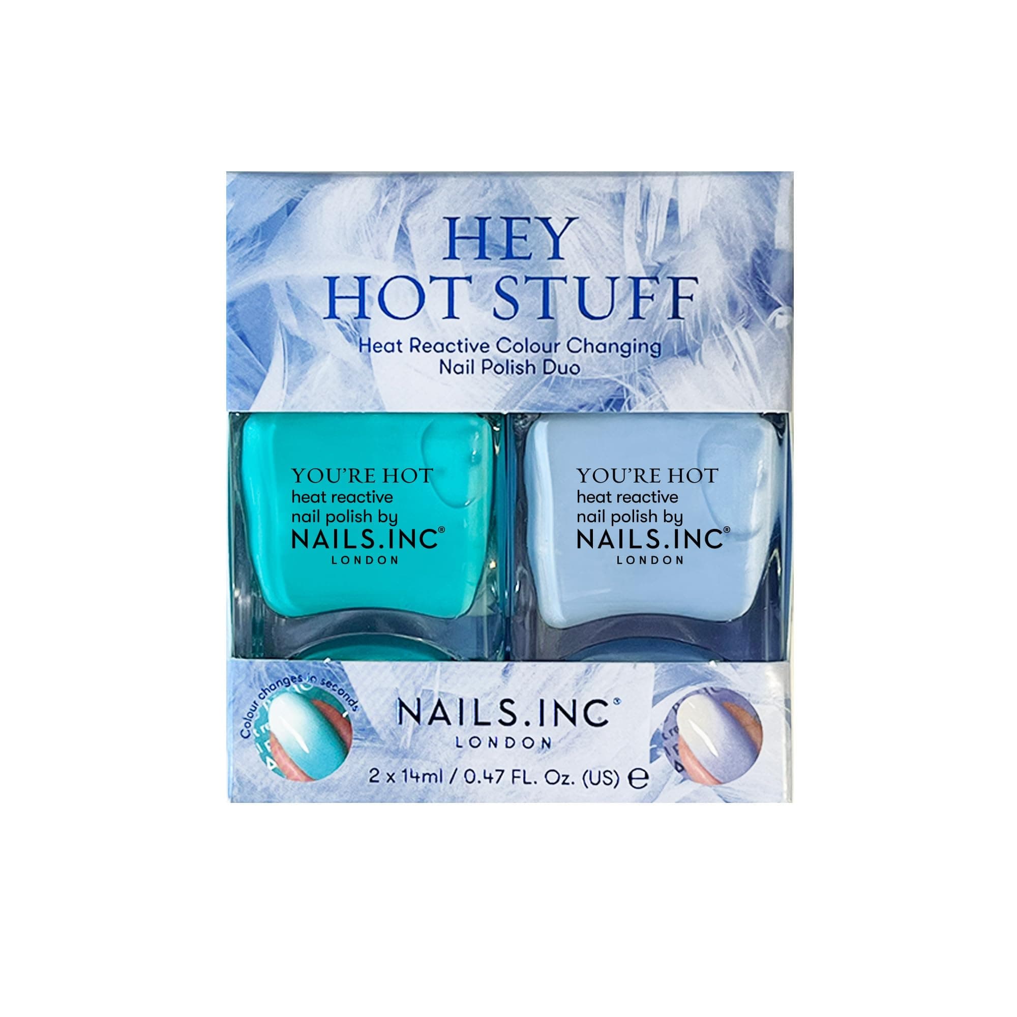 Hey Hot Stuff Duo, Temperature Colour Changing, No Chip, Long Lasting, Quick Dry, Air Dry, Professional Manicures & Pedicures, Fingernails & Toenails, Vegan Nail Polish, 2 Piece Set