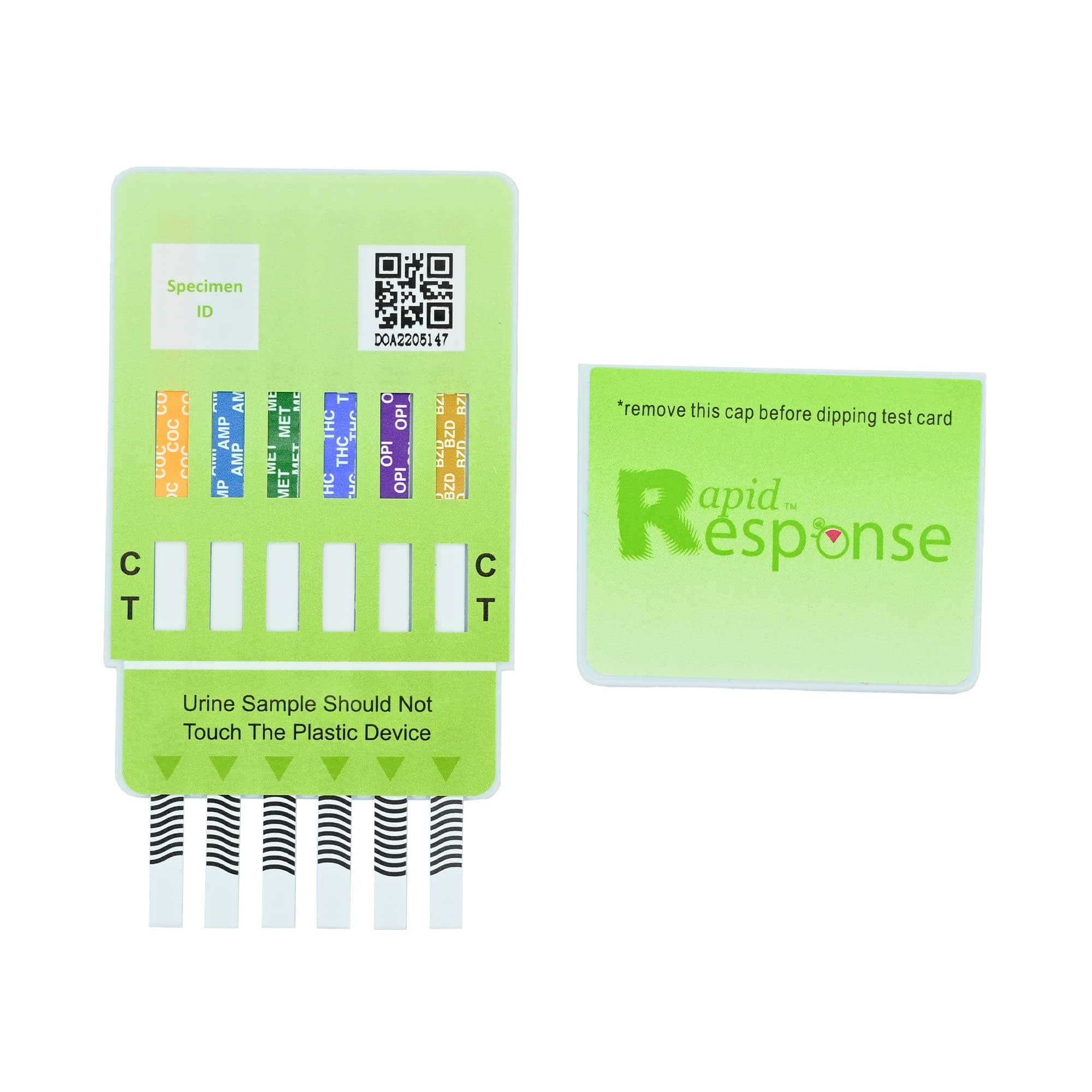 Rapid Response D6.1-1P29-25 6 Drug Test Panel-(6.1), Includes COC300, AMP1000, MET1000, THC50, OPI2000, BZO300 (Pack of 25)