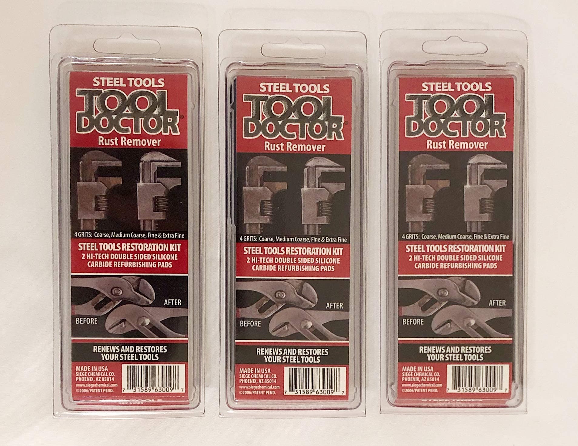 Rust Remover - Steel Tool Restoration Kit - Tool Cleaner - 3 Packs