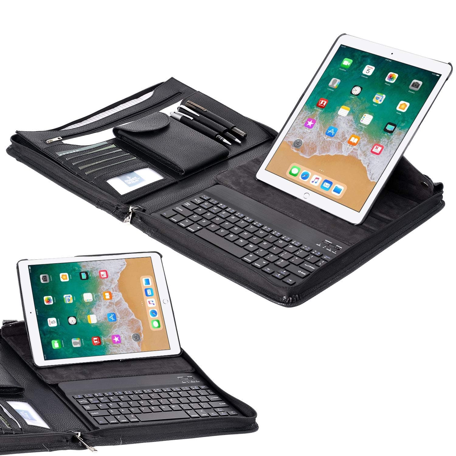 Executive iPad Keyboard Folio Case with Rotating Detachable Holder, Compatible for iPad Pro 10.5 inch