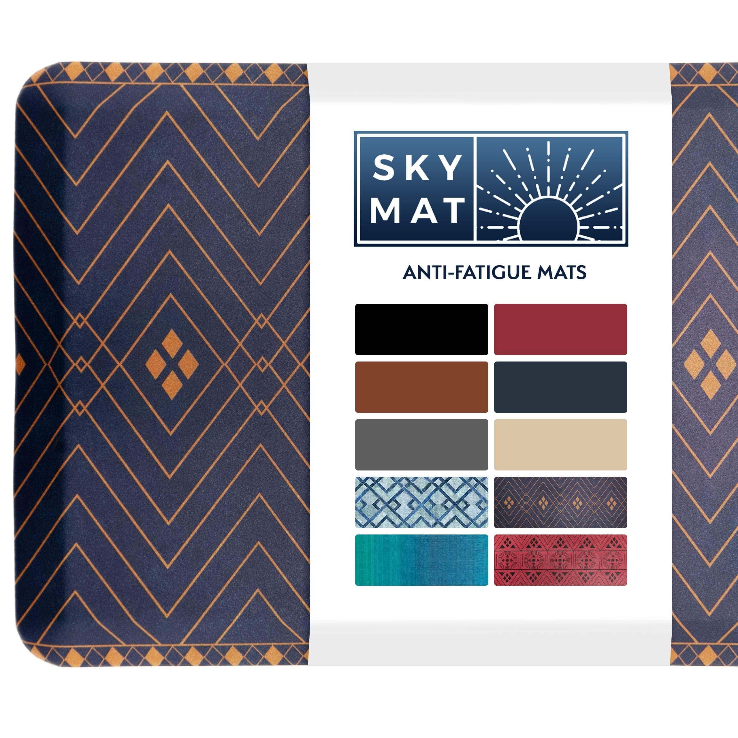 Sky Mat Solutions Anti Fatigue Floor - 3/4" Thick Cushioned Kitchen Rug, Standing Desk - Comfort at Home, Office, Garage - Non Slip, Durable and Stain Resistant (20" x 32", Indigo)