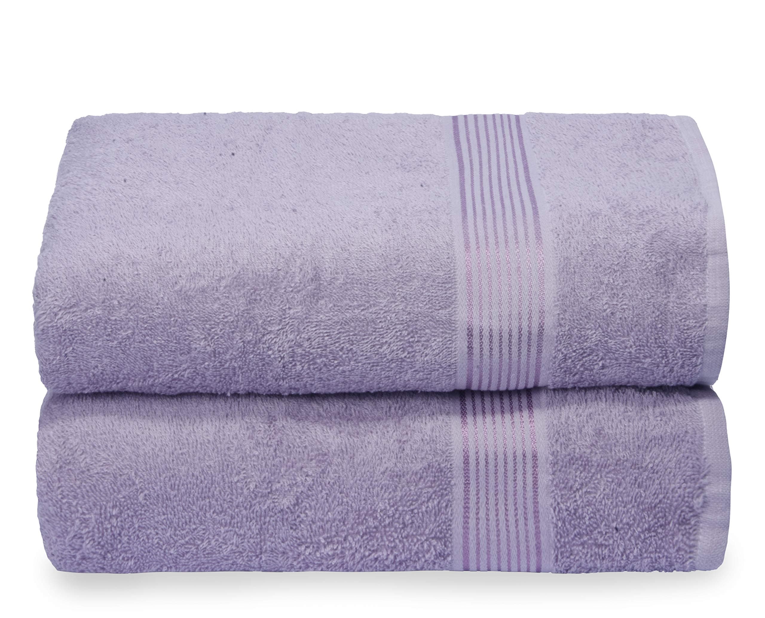 Belizzi Home Cotton 2 Pack Oversized Bath Towel Set 28x55 inches, Large Bath Towels, Ultra Absorbant Compact Quickdry & Lightweight Towel, Ideal for Gym Travel Camp Pool - Dark PurpleOEKO-TEX STANDARD 100