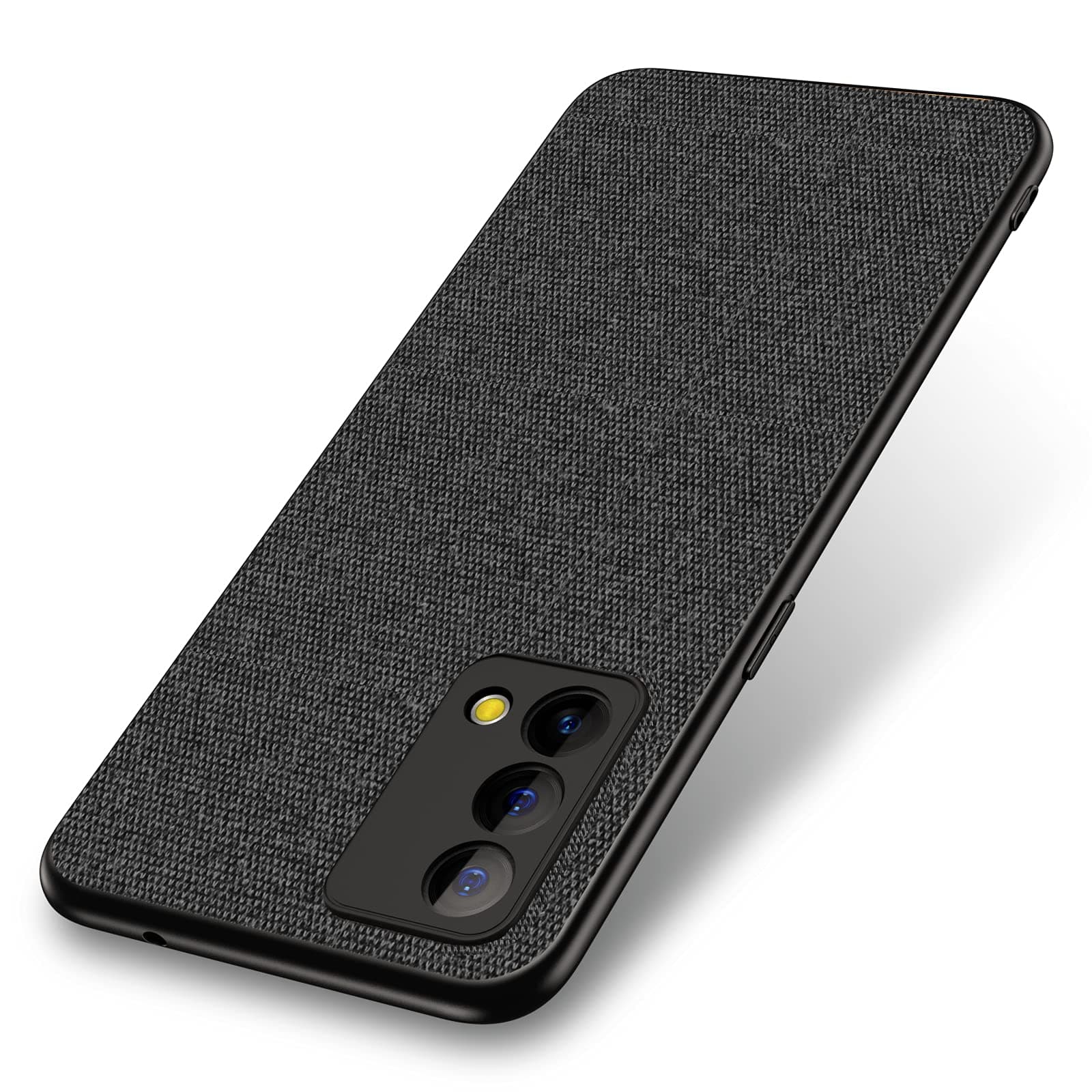 KAPA PC+Cloth Soft Full Fabric Protective Back Case Cover for Realme Gt Master (Black)