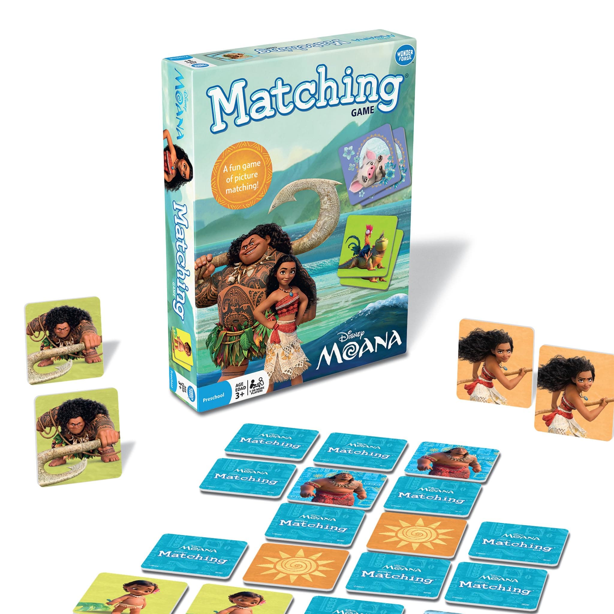 Wonder Forge Disney Moana Matching Game | Build Focus and Memory with Moana, ...