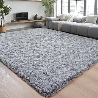 Chicrug Soft Area Rugs for Bedroom Living Room Plush Fluffy Rug 5x8 Feet, Shag Furry Area Rug Carpet Non Shedding for Nursery Children Kids Girls Room Home Decorative, Grey