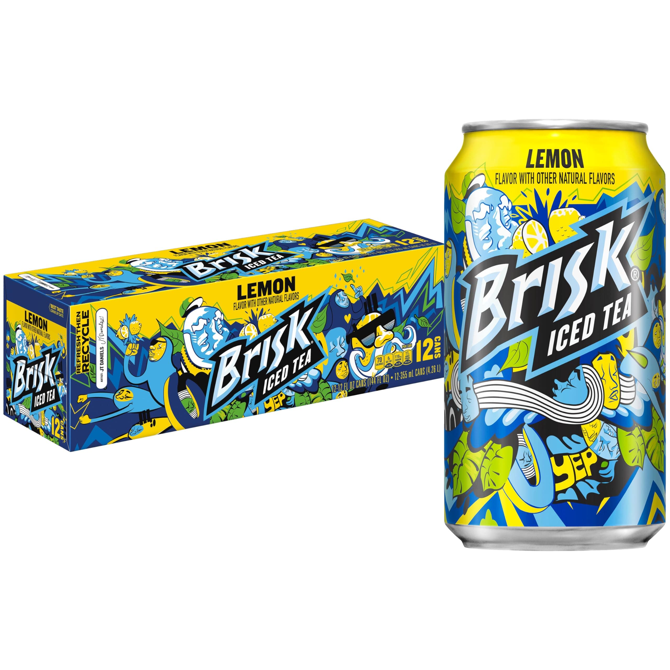 Brisk Lemon Iced Tea, 12 Fl Oz Cans (Pack of 12)