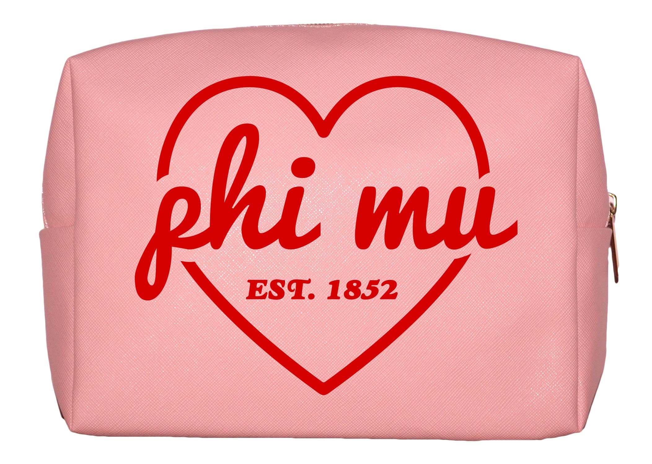 Phi Mu Sorority Pink Makeup Bag, Pink, Retro