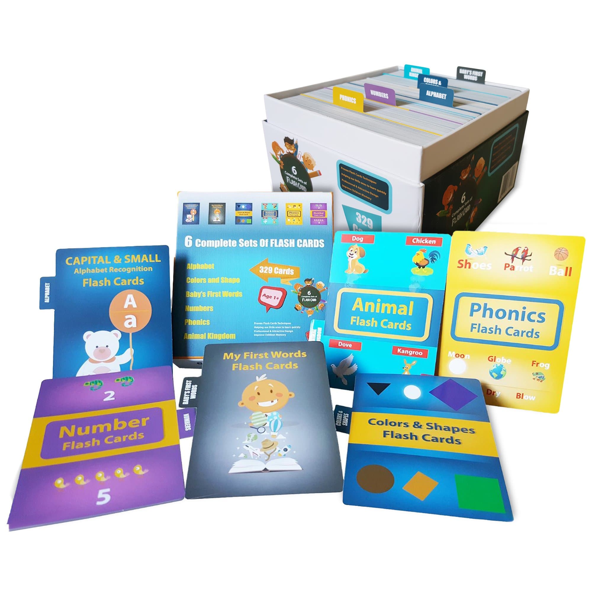 ABC Flash Cards For Toddlers -FINEST Box Alphabet Baby's First Words Colors & Shapes Numbers Phonics & Animal Flash Cards. Appealing Design & Proven Techniques Help To Read/Write Faster-BUY NOW