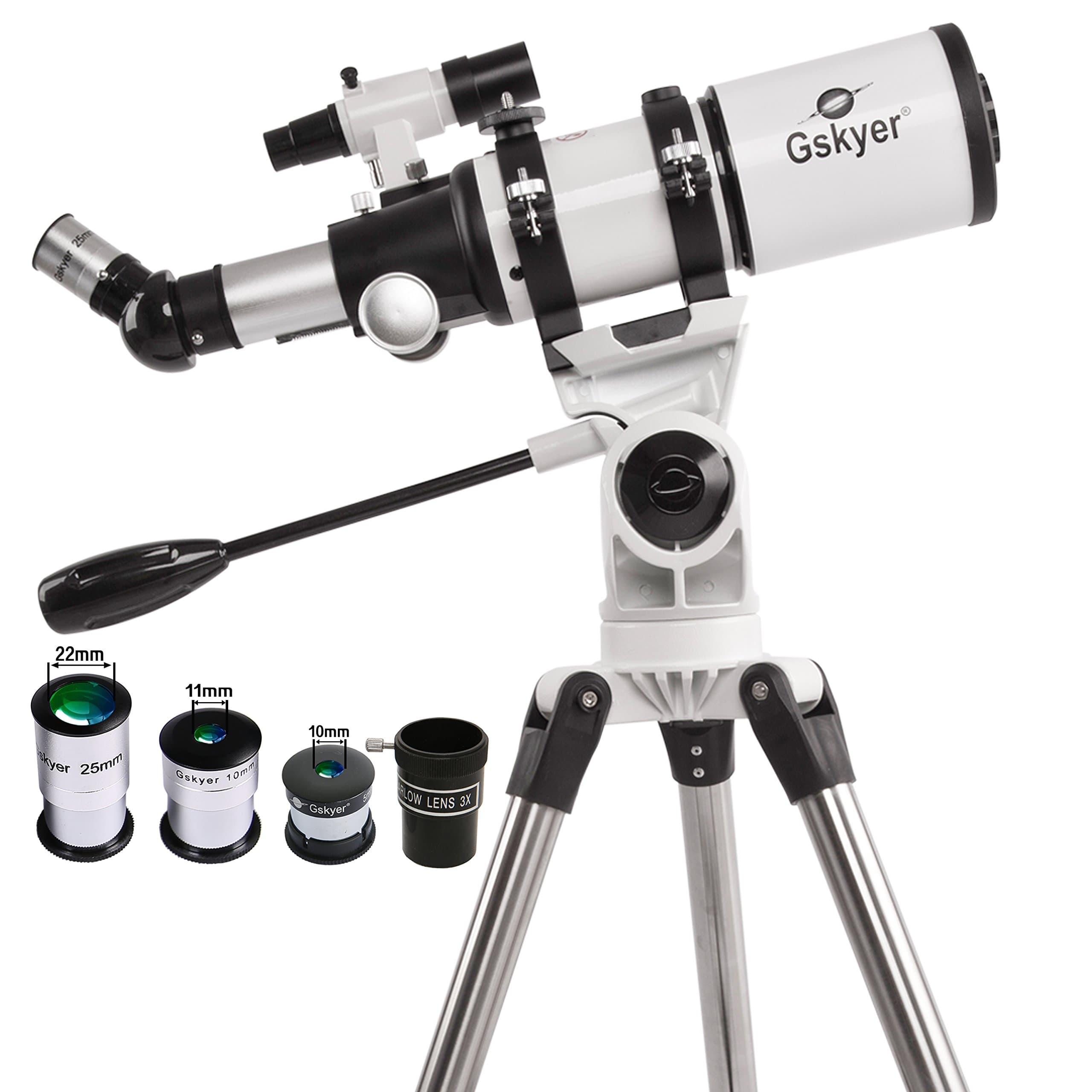 Gskyer 80mm AZ Space Astronomical Refractor Telescope, German Technology Scope, AZ80400, White