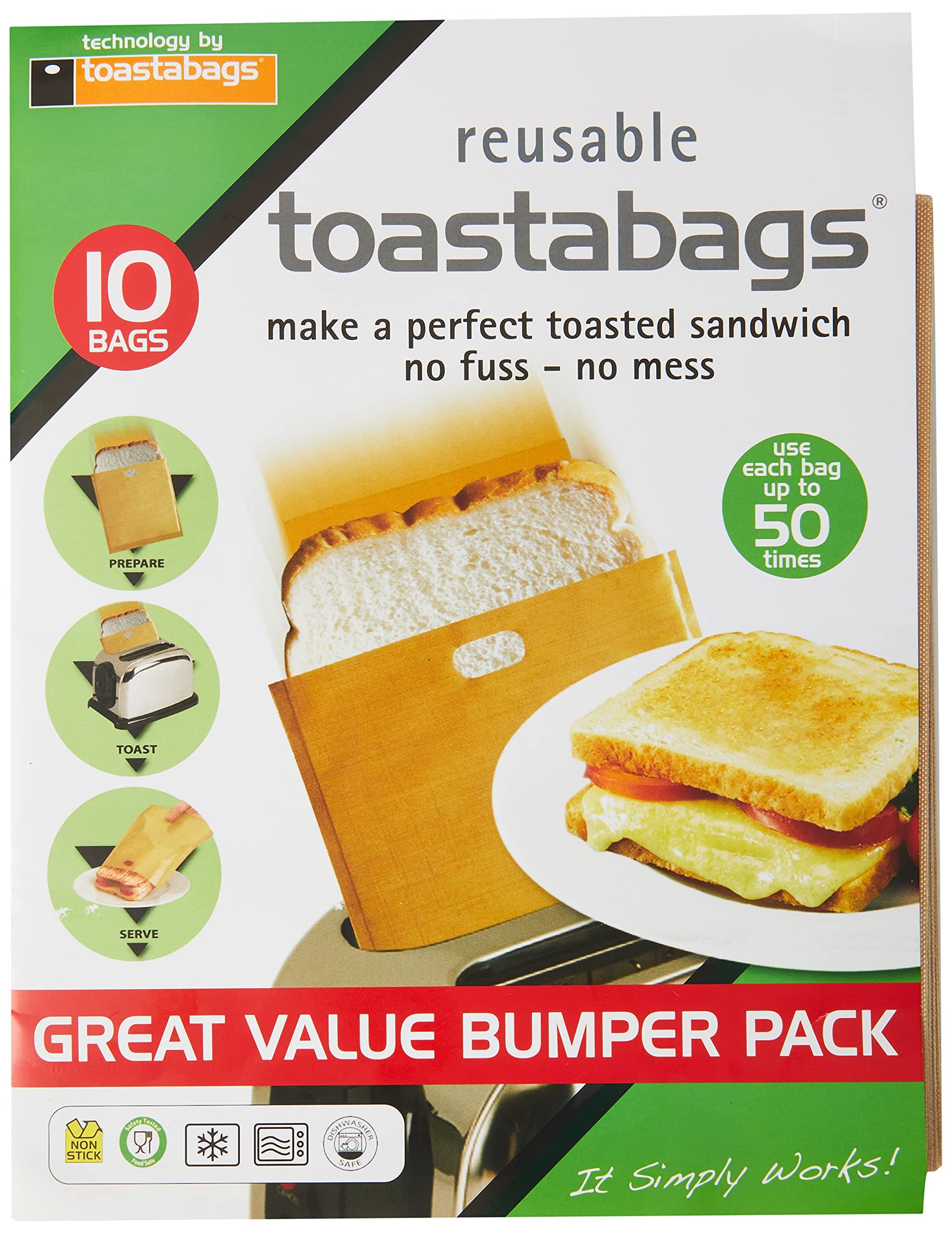 Toastabags トーストバッグ 50回分 (10個パック) アクリル ゴールド
