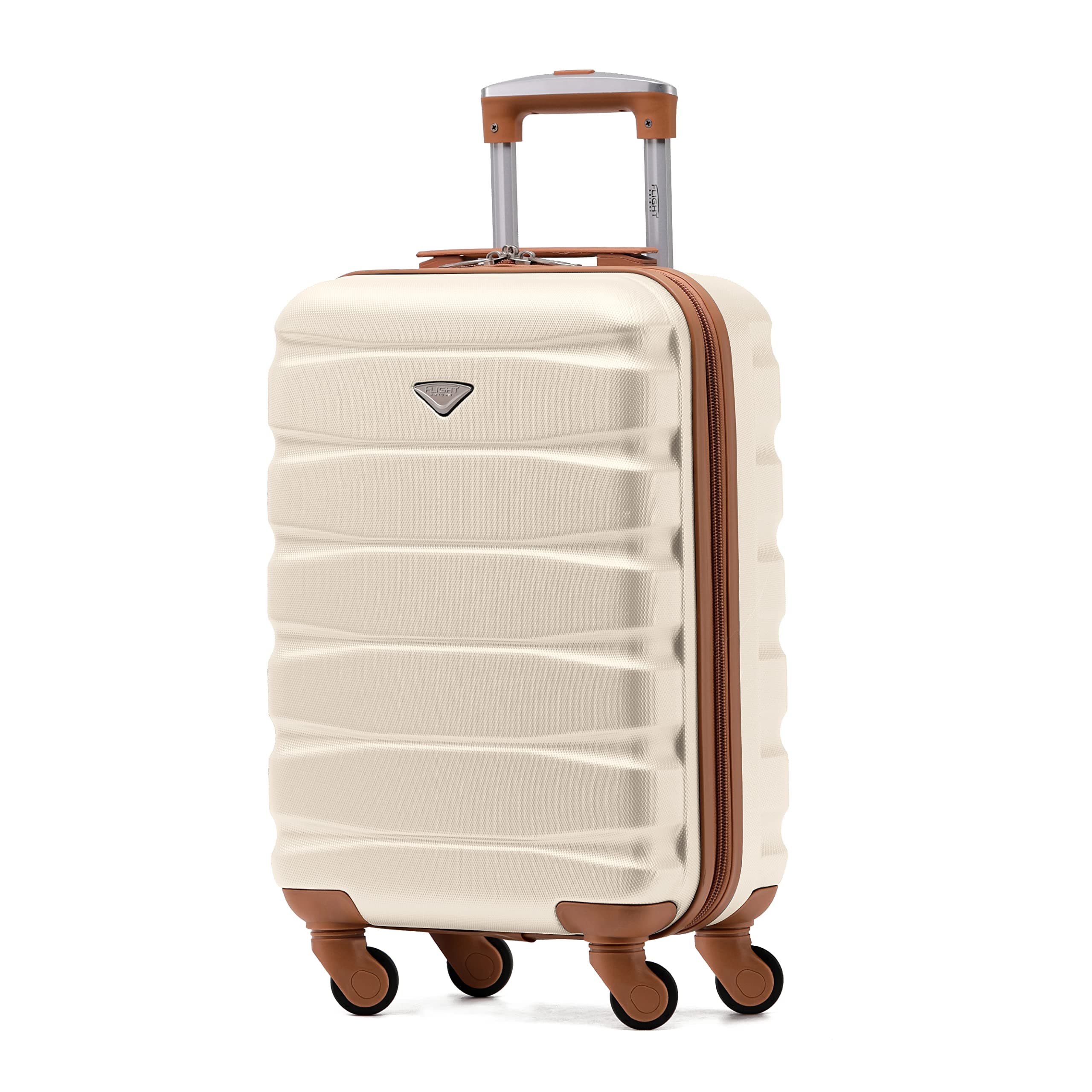 Flight Knight Lightweight 4 Wheel ABS Hard Case Small Suitcase Approved for Over 100 Airlines Including easyJet, British Airways, Ryanair, Jet2, Emirates & Many More - Carry On 55x35x20cm