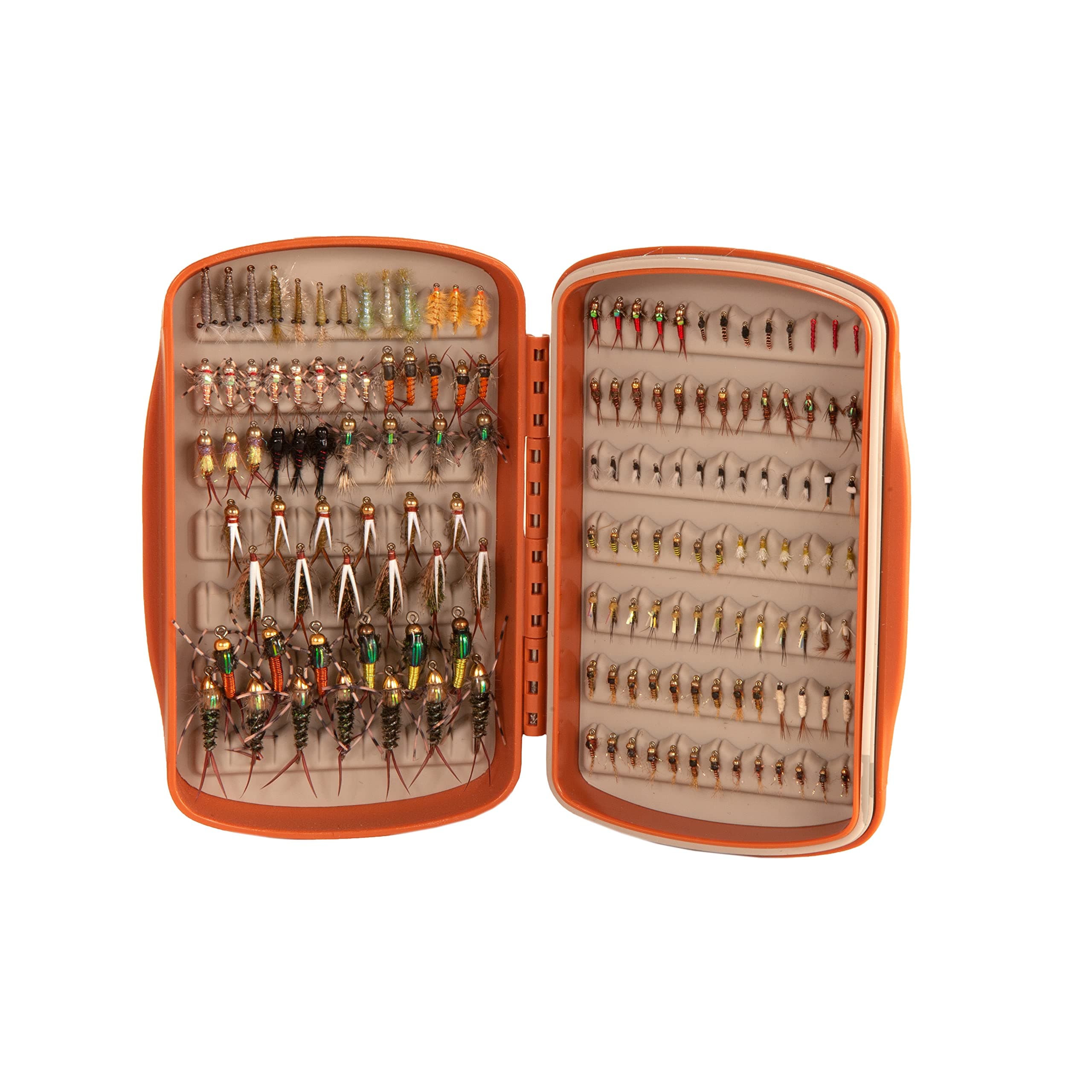 Tacky Pescador Fly Box - Small - Burnt Orange | Small Fly Boxes for Fly Fishing | Waterproof Silicone Slit