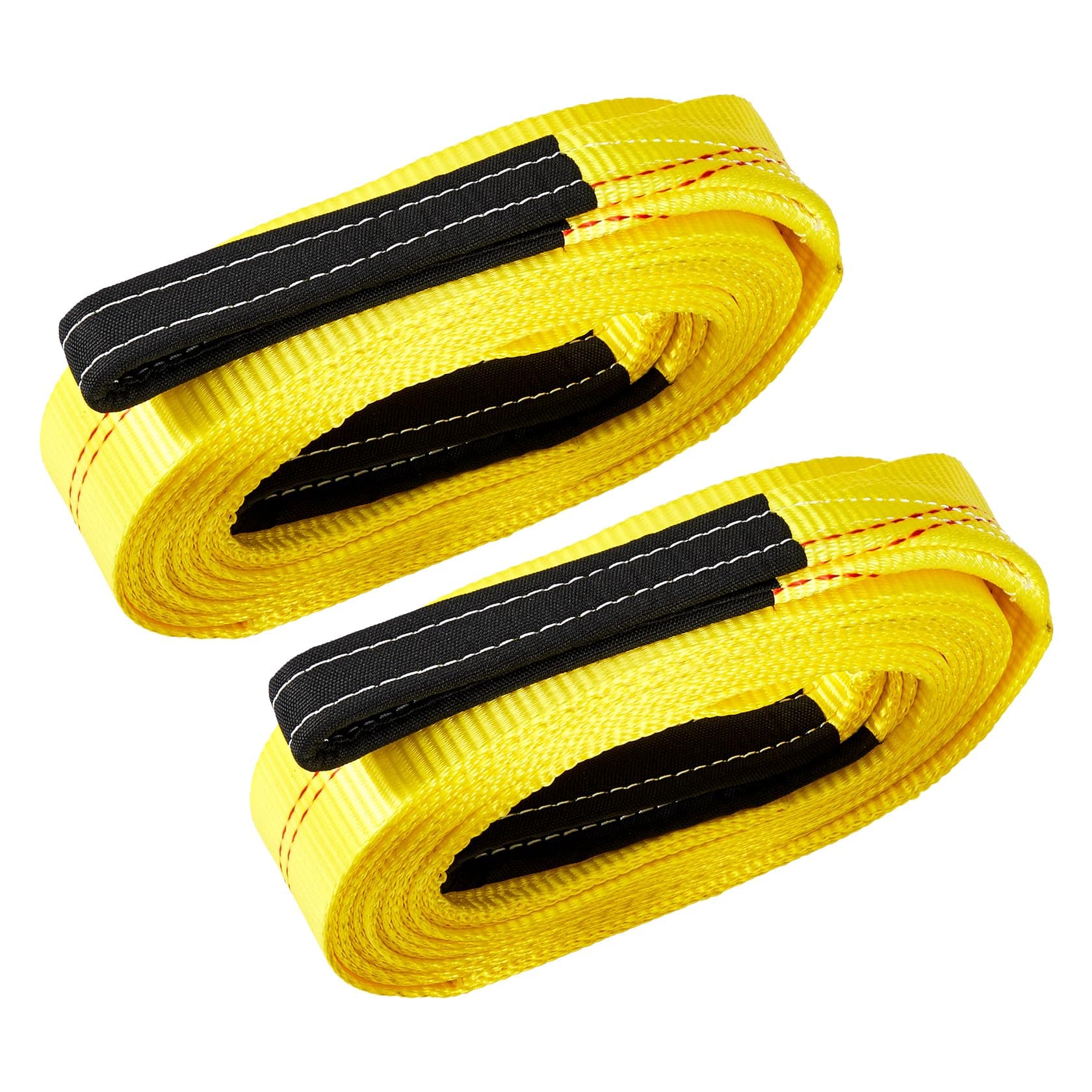 Pindex 2 Pack 2" x 20' Web Lifting Sling 11000 Lbs Breaking Force 3500 Lbs Pulling Forces Lift Sling Straps for Rocks Trees Mowers Tool Boxes in Trailers Tractors Trucks, Yellow