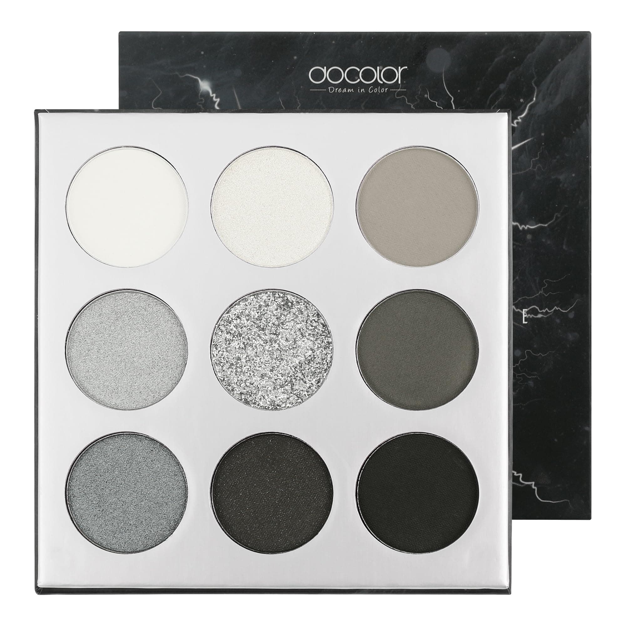 Eyeshadow Palette 9 Colors Black Eyeshadow Gemstone Shadow Palette Highly Pigmented Mattes Shimmers Naked Smokey Glitter Cream Colorful Powder Blendable Long Lasting Waterproof Makeup Palette