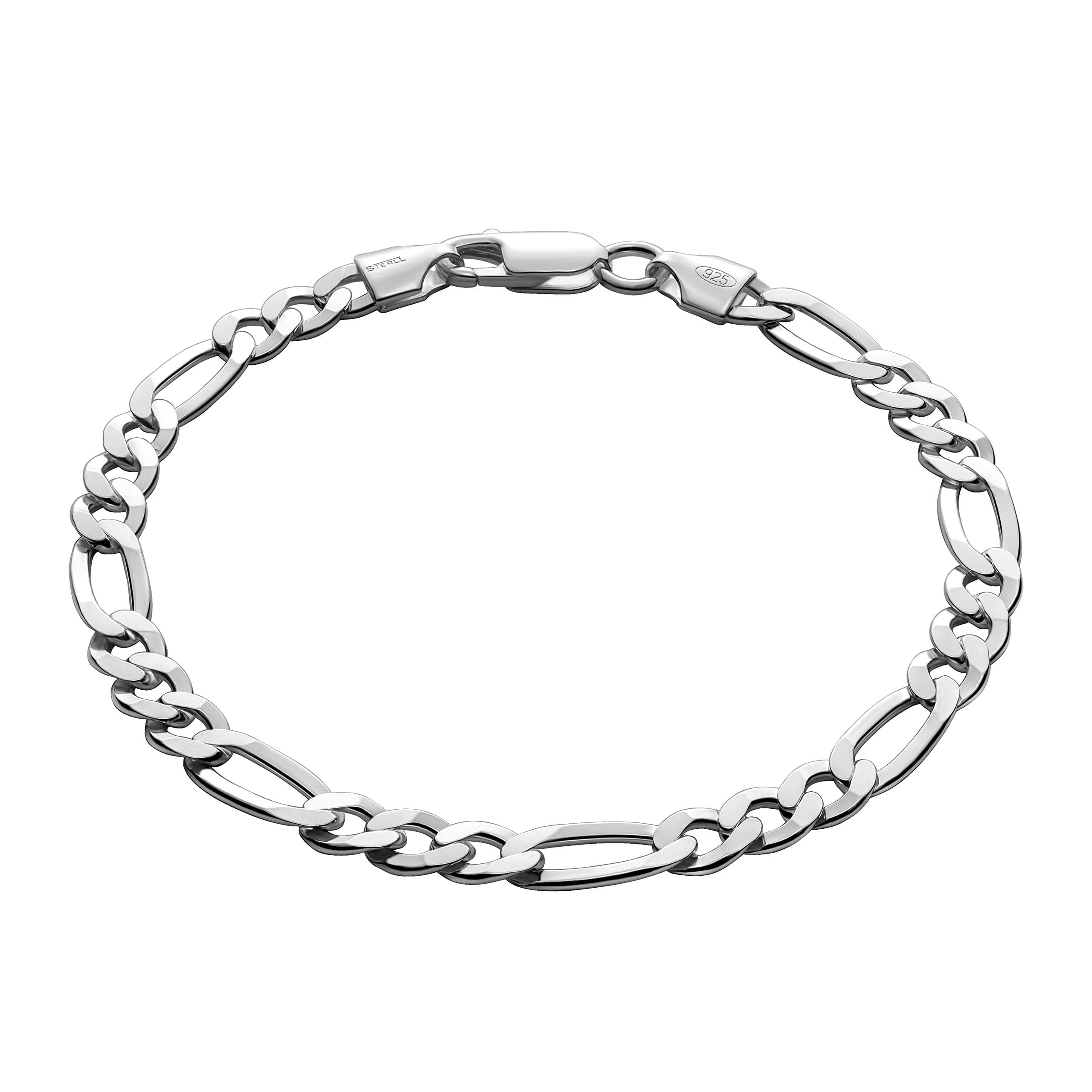 Solid 925 Sterling Silver – Makes A Great Gift For Husband or Boyfriend Sterll Men's Bracelet – with Gift Box