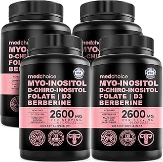 14-in-1 Women’s Inositol Complex Supplement – 40:1 Myo & D-Chiro Inositol with Folate, Vitamin D3, Zinc, Magnesium & Botanicals for Hormone & Feminine Wellness Support – (120 Capsules) (Pack of 4)