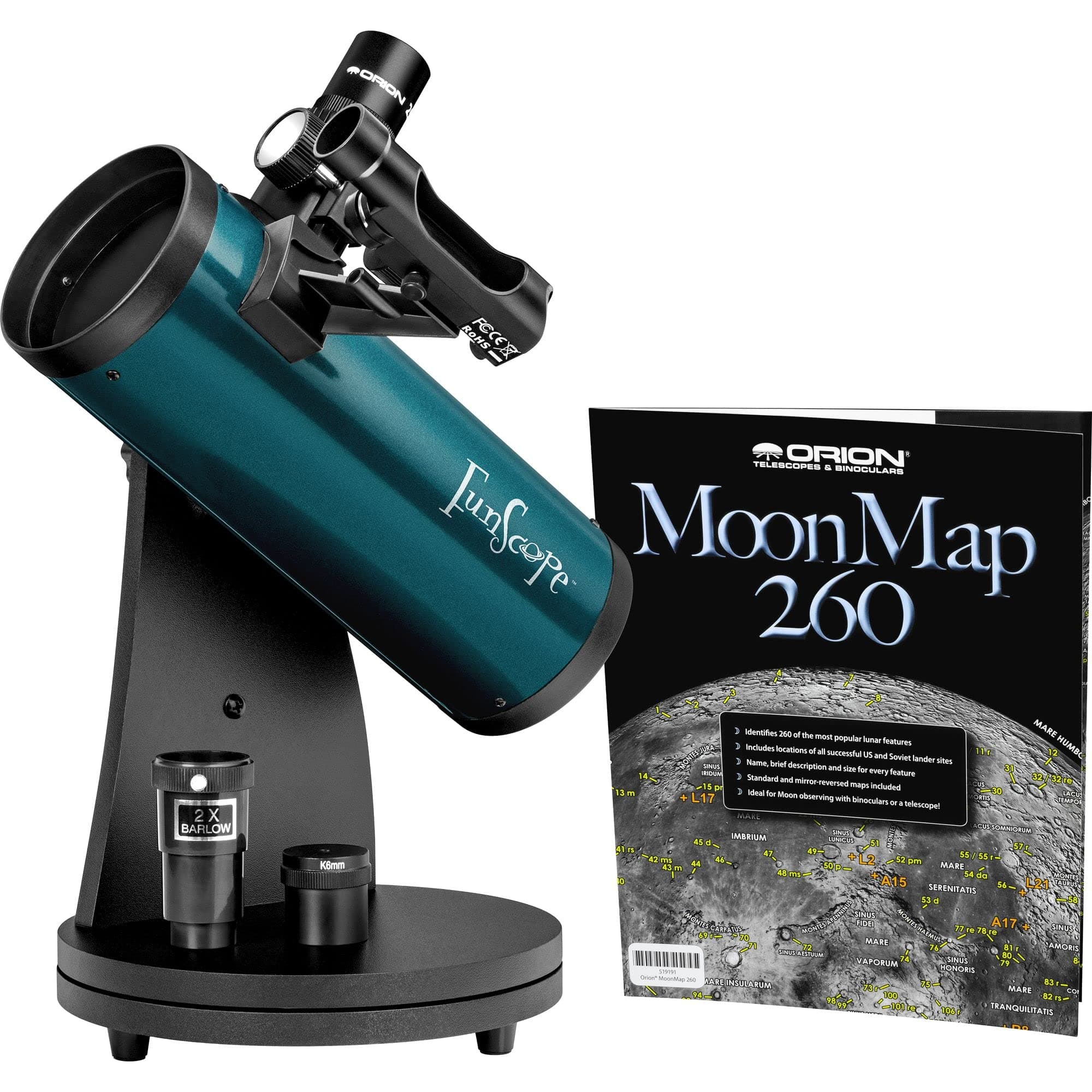 FunScope 76mm TableTop Reflector Telescope For Kids & Beginners - Small & Compact - Ideal First Astronomy Telescope Gift for Kids & Young Adults