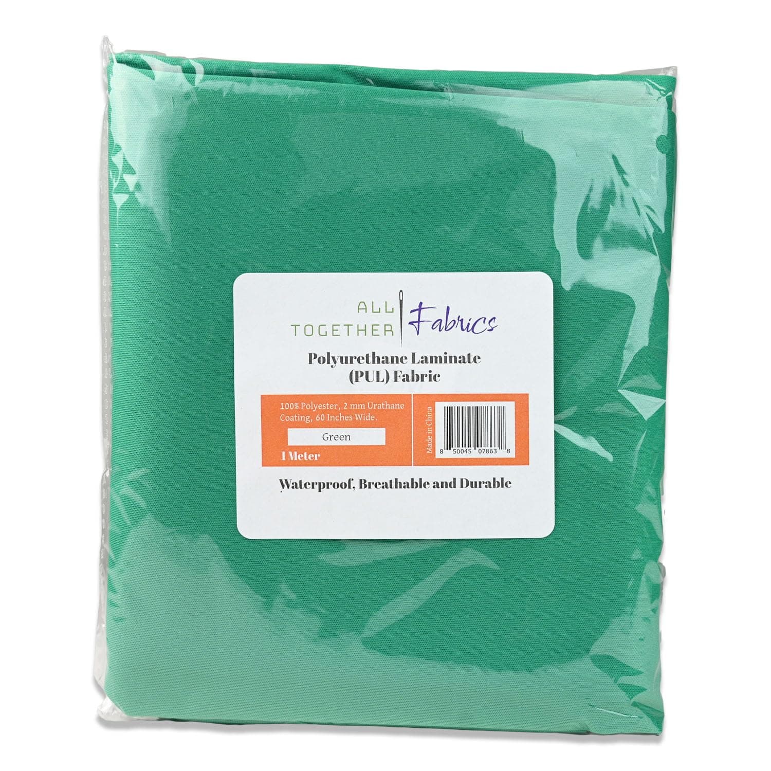 Polyurethane Laminate (PUL) Pre-Cut Fabric by The Meter. Waterproof and Breathable. Perfect for Cloth Diapers and Similar Projects. 1 Meter, Green