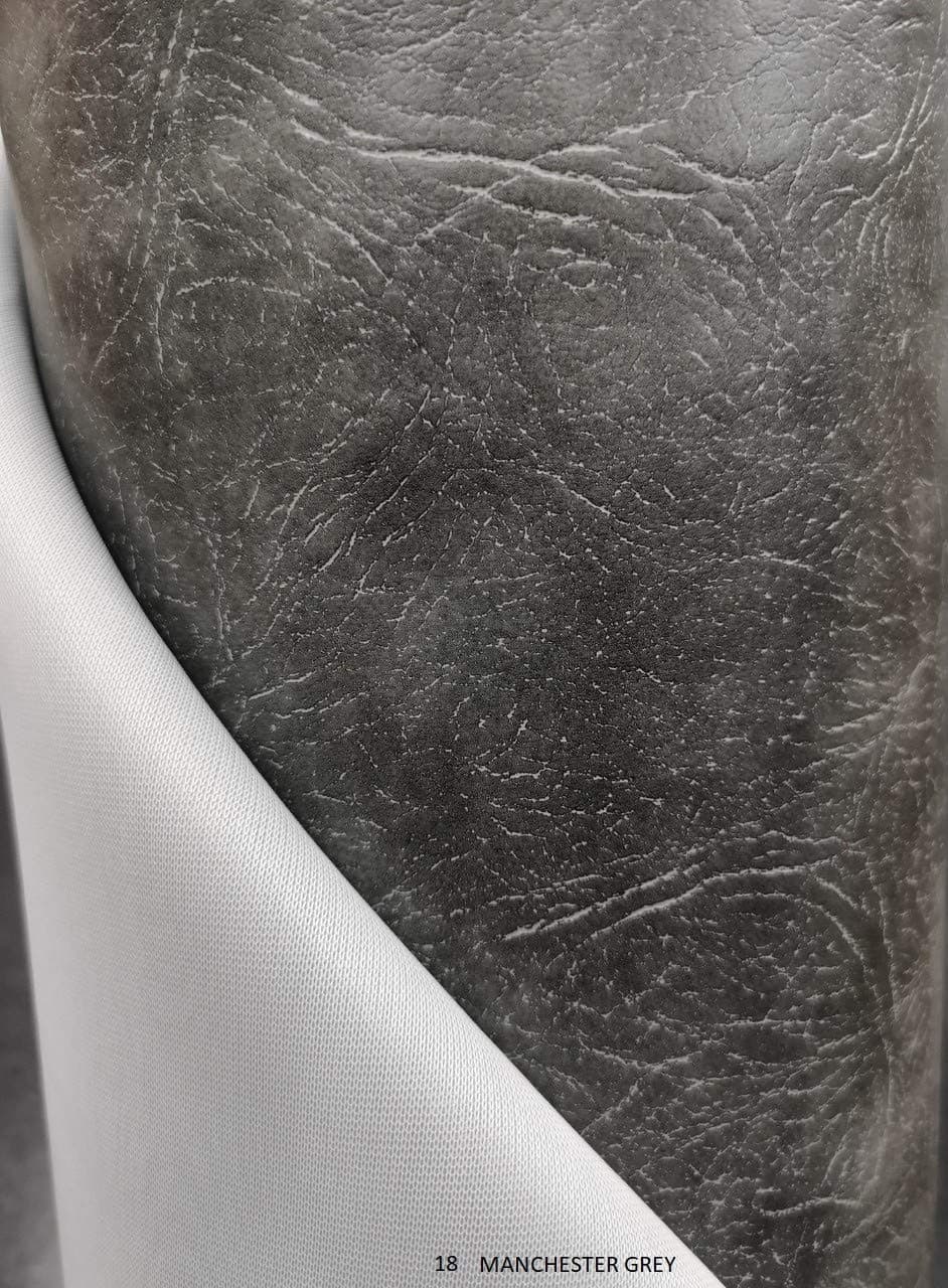 Home-Expressions Plain Textured Light Grey/Dark Grey Slate Luxury FIRE Retardant Water Proof Sofa CAR Seating Covers Boats Upholstery Faux Leather Vinyl Fabric 140CM Wide, Sold by The METRE