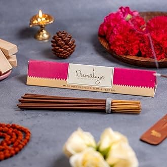 Nirmalaya Premium Luxury Natural Kashmiri Musk Incense Sticks | Bamboo Less & Charcoal Free | Pack of 40 Sticks, 100g | Ideal for Home, Office, Yoga, Meditation & Aromatherapy (Rooh Rose)